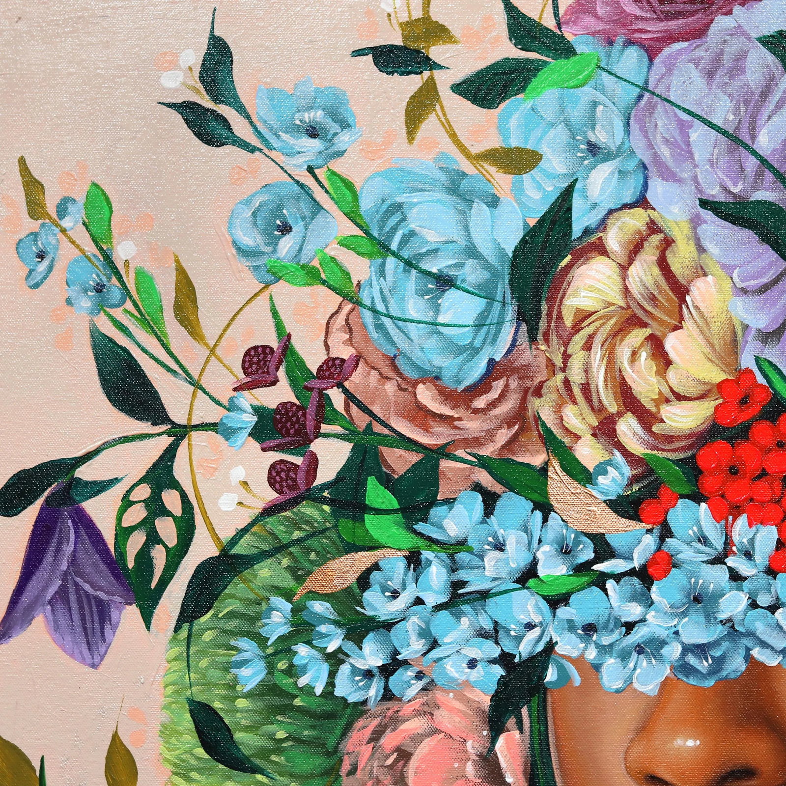 Serenity - Vibrant Floral Sally K Figurative Original Artwork by Sally K - 2
