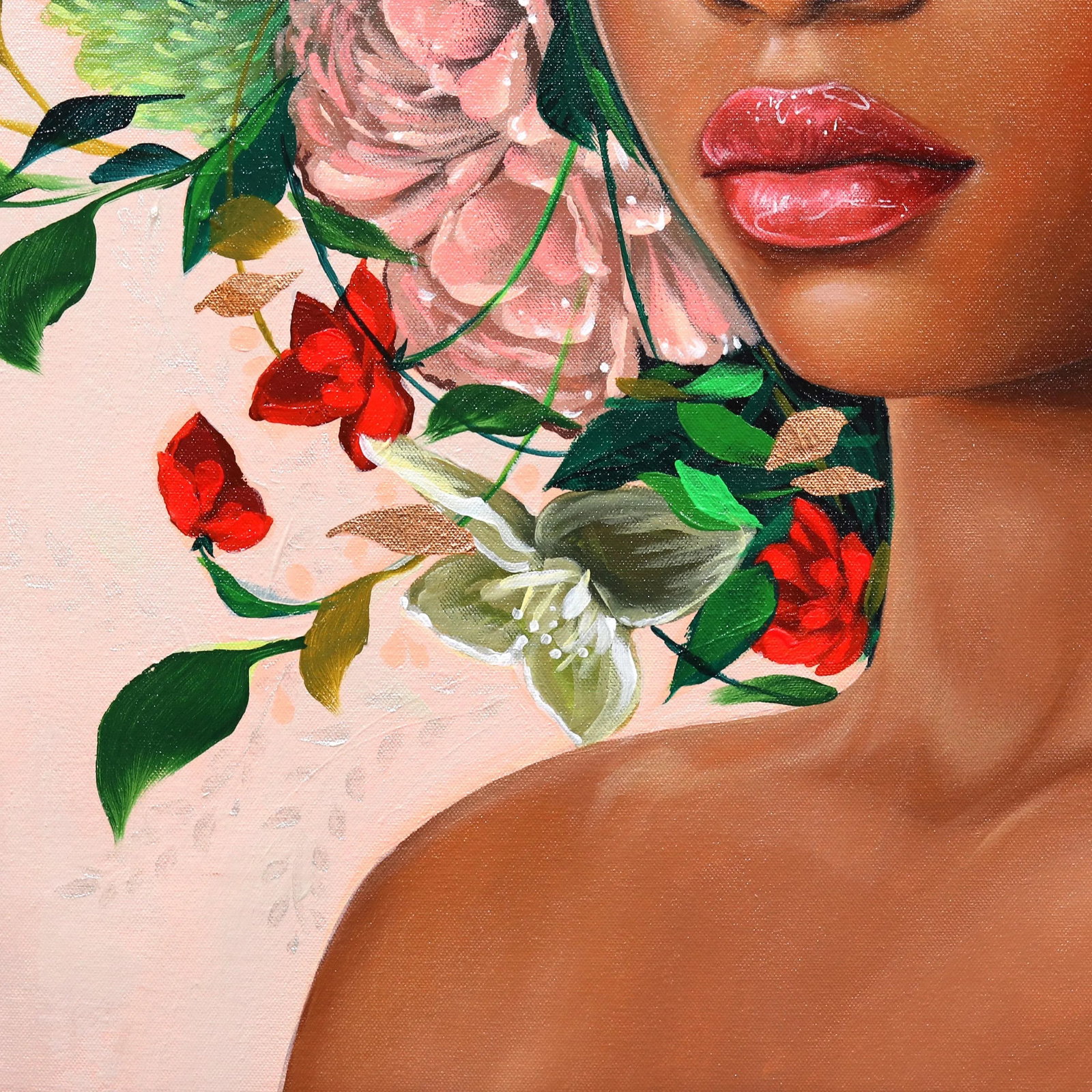 Serenity - Vibrant Floral Sally K Figurative Original Artwork by Sally K - 4