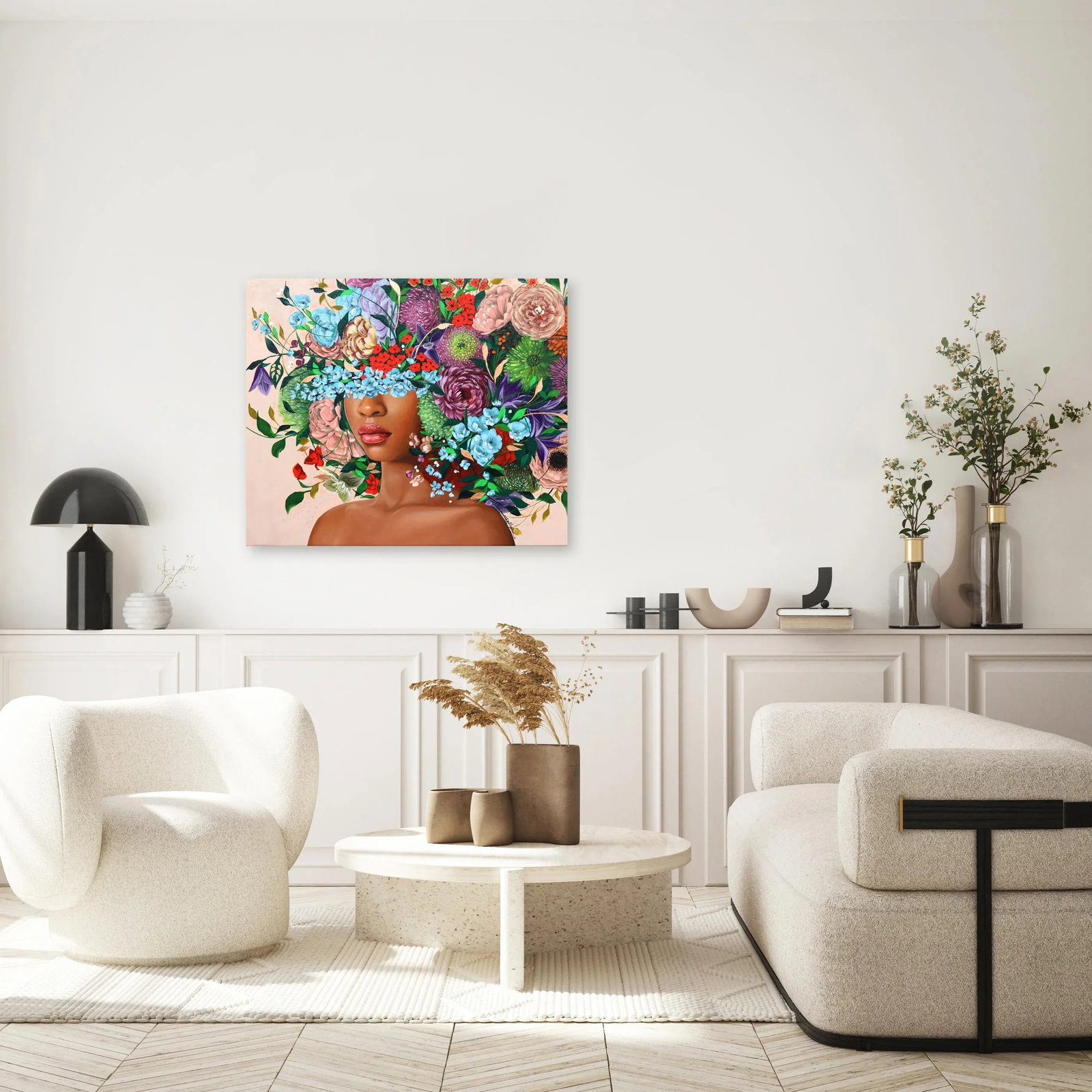 Serenity - Vibrant Floral Sally K Figurative Original Artwork by Sally K - 8