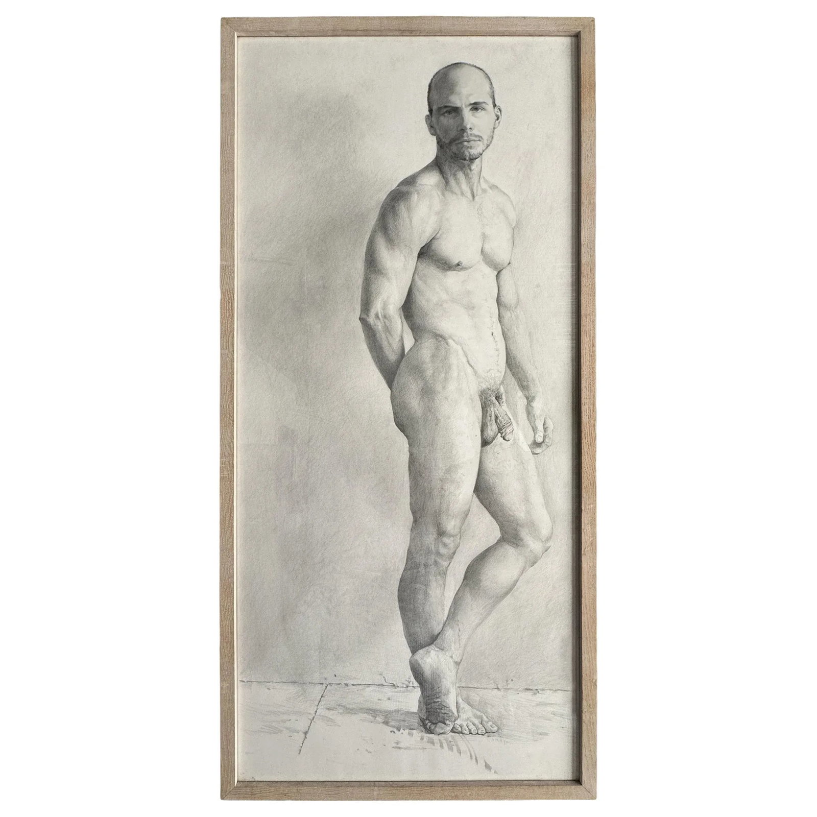 Adam, a Graphite Figure Drawing by Sherry Camhy - 2
