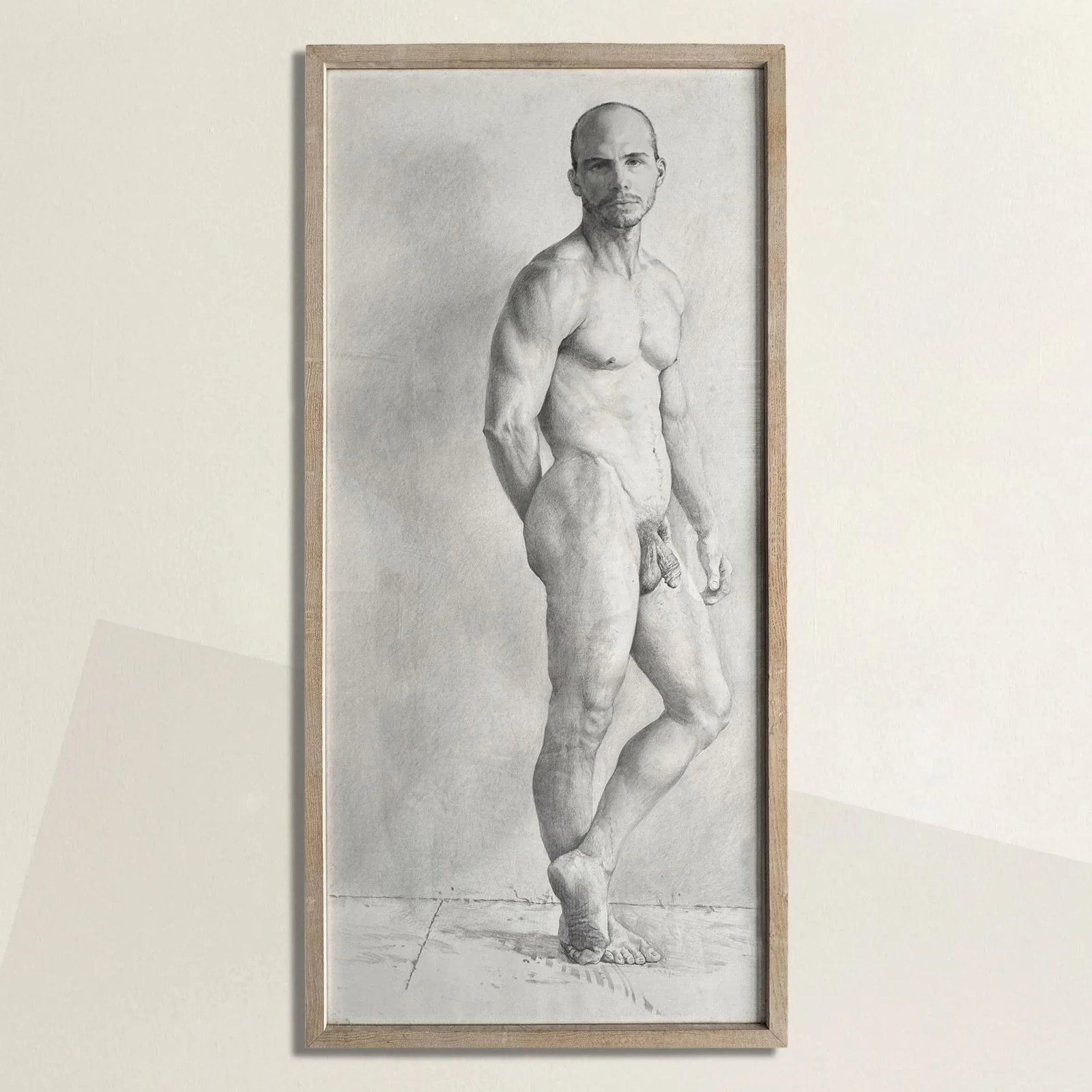 Adam, a Graphite Figure Drawing by Sherry Camhy - 3
