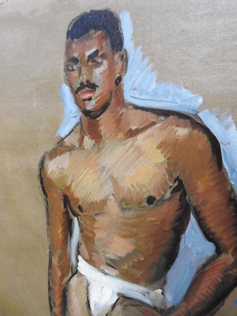 Robert Whitmore "Male Model" Oil Painting - 2