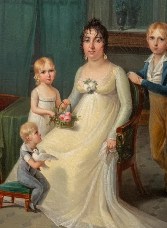 Francois Kinson Family Portrait Oil on Canvas - 6