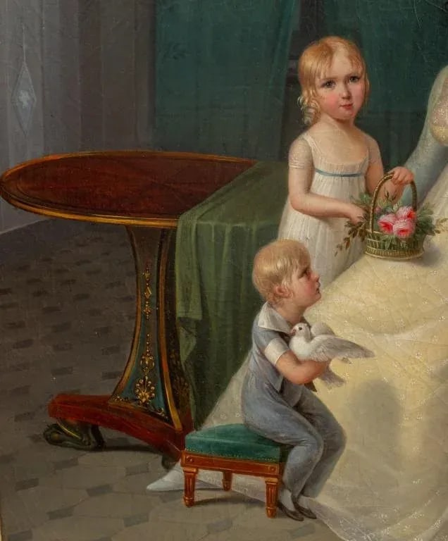 Francois Kinson Family Portrait Oil on Canvas - 7