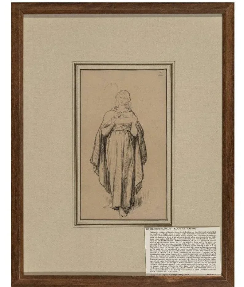 19th Century Italian School Bernardo Celentano Drawing on Paper - 2