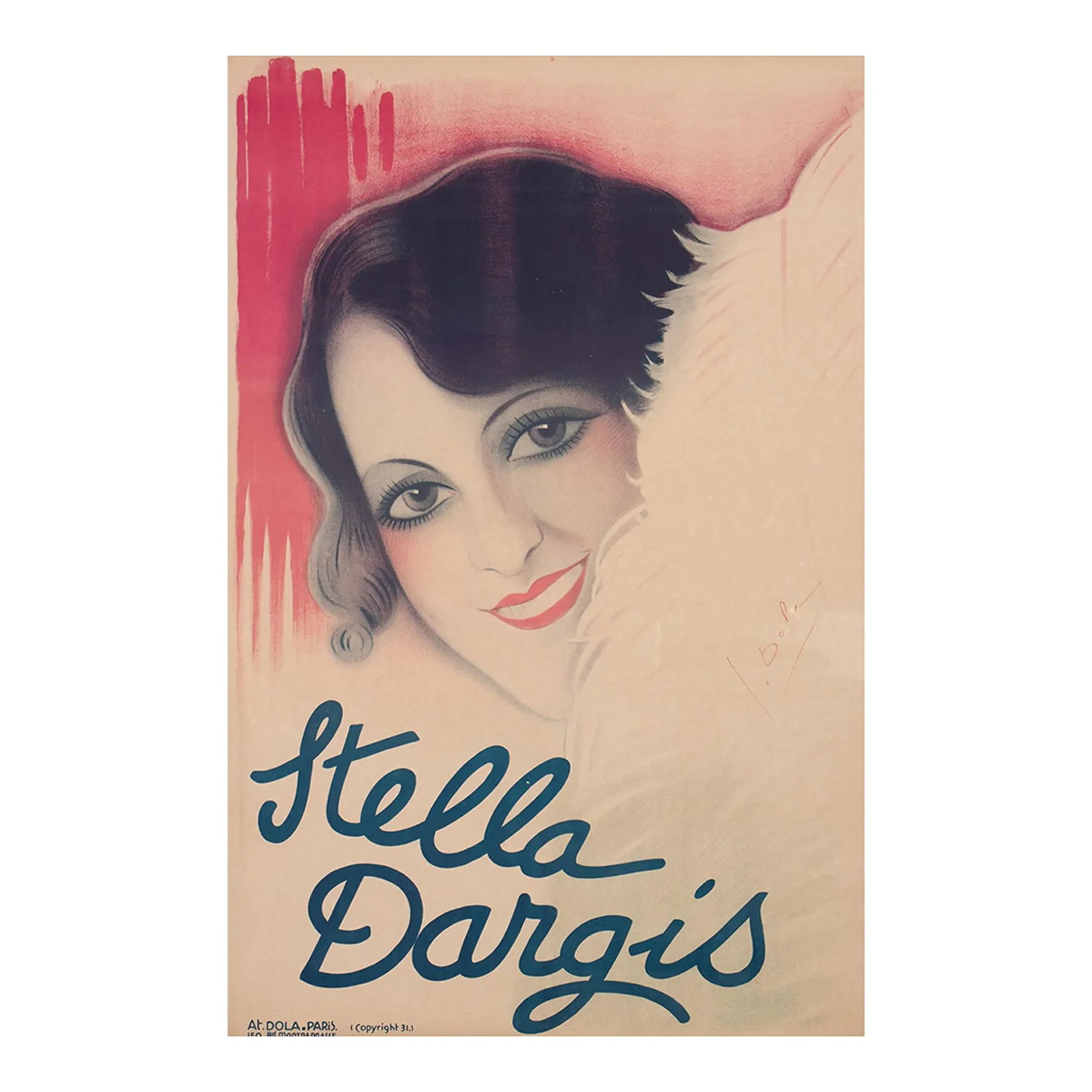 Large French Art Deco Movie Poster of Stella Dargis Poster by Dola (1 of 12)