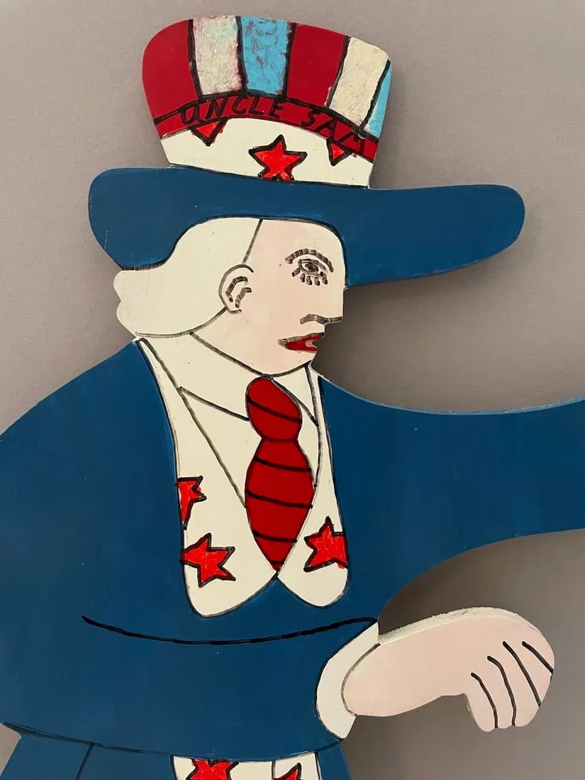 Howard Finster "Uncle Sam" Folk Art Wood Sculpture, 1996 - 4