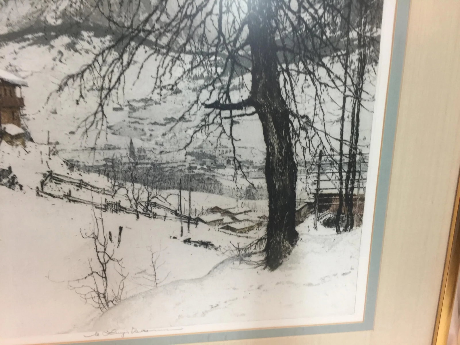 Luigi Kasimir Etching Cortina d'Ampezzo 1925 Italian Alps Signed - 6