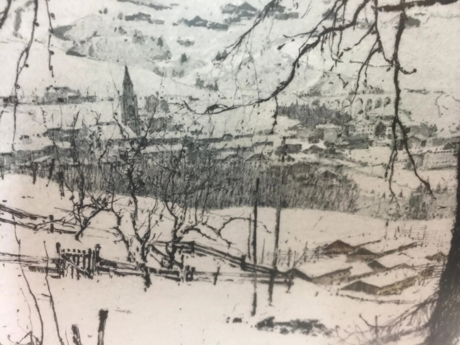 Luigi Kasimir Etching Cortina d'Ampezzo 1925 Italian Alps Signed - 8