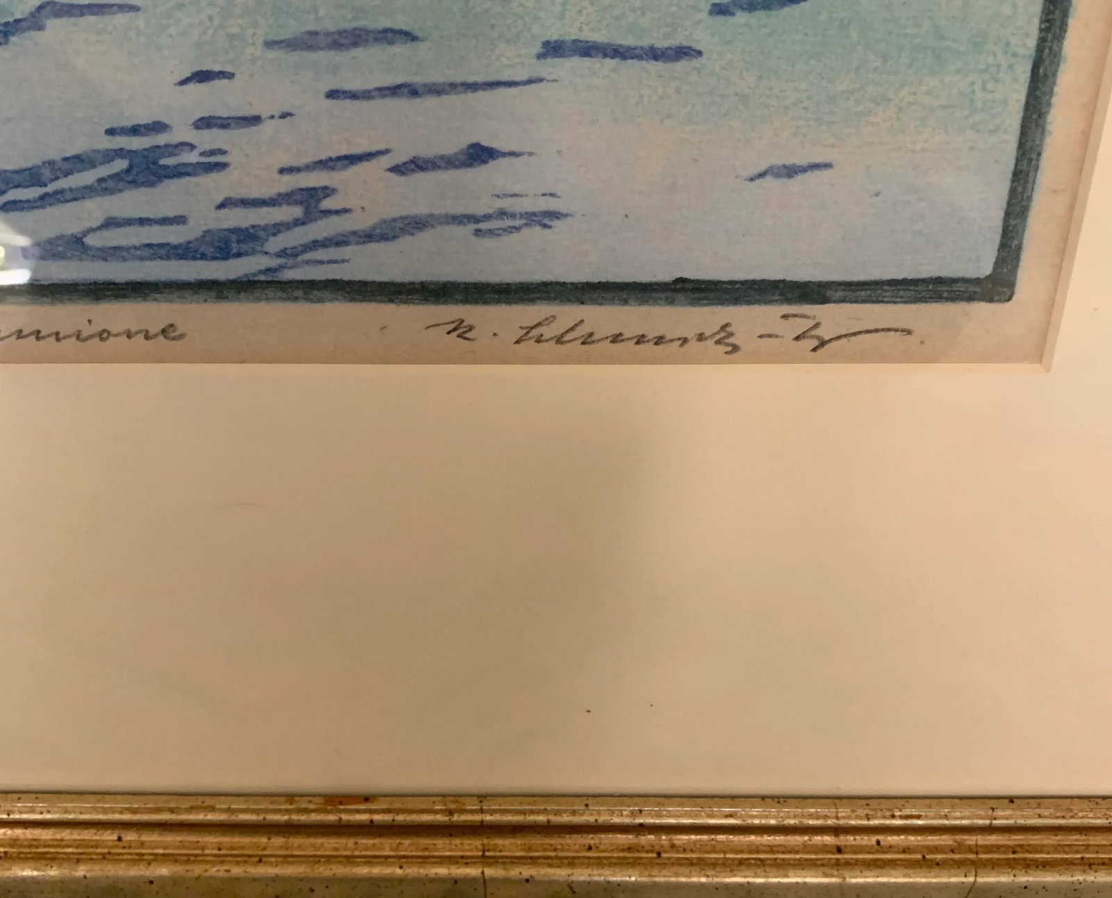 Vintage Signed and Numbered Handmade Italian Color Print of Lake Sarda - 4