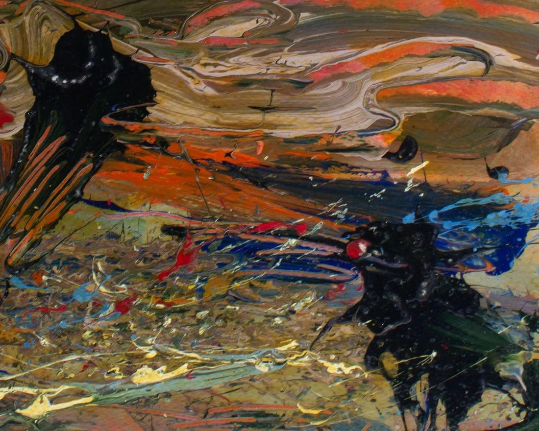 Acrylic on Paper Abstract Landscape Painting Signed by Harry Hilson - 7