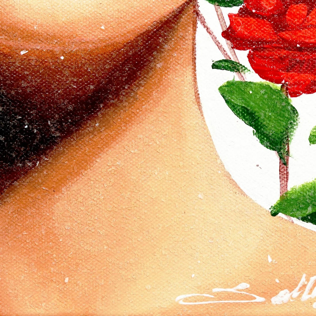 Red Roses 1 - Original Sally K Figurative Original Artwork by Sally K - 6