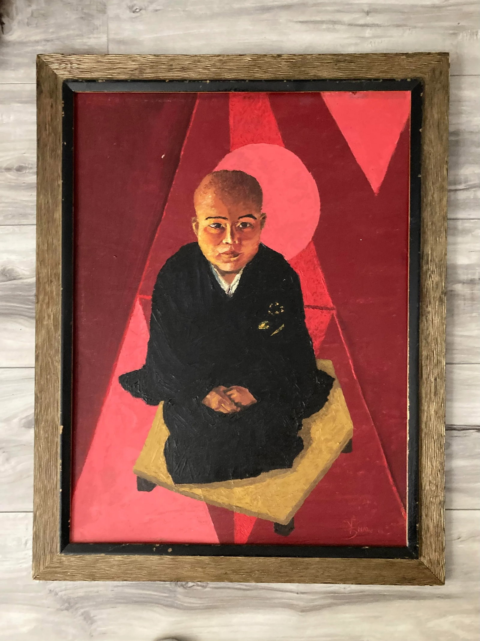 Buddha Painting, Acrylic, 1966, by Y. Shaw - 2