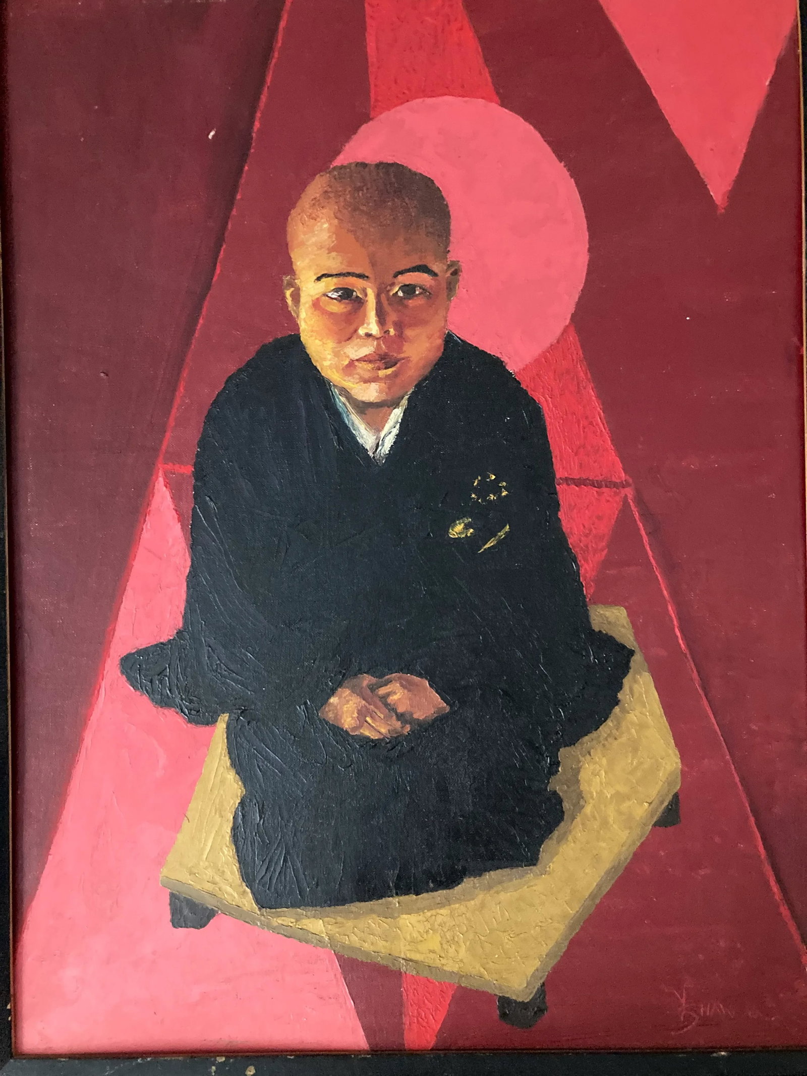 Buddha Painting, Acrylic, 1966, by Y. Shaw - 3