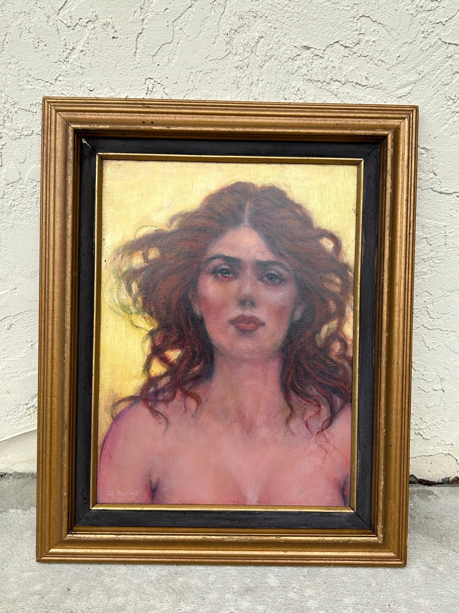 1960s Vintage Portrait Painting of Red Haired Women, Framed - 2