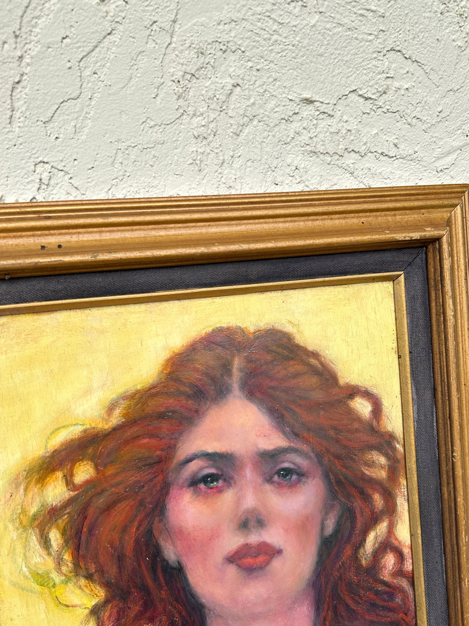 1960s Vintage Portrait Painting of Red Haired Women, Framed - 3
