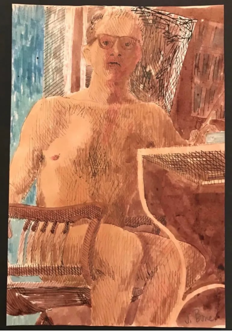 1960 James Bone Mid Century Modern Self Portrait - 3