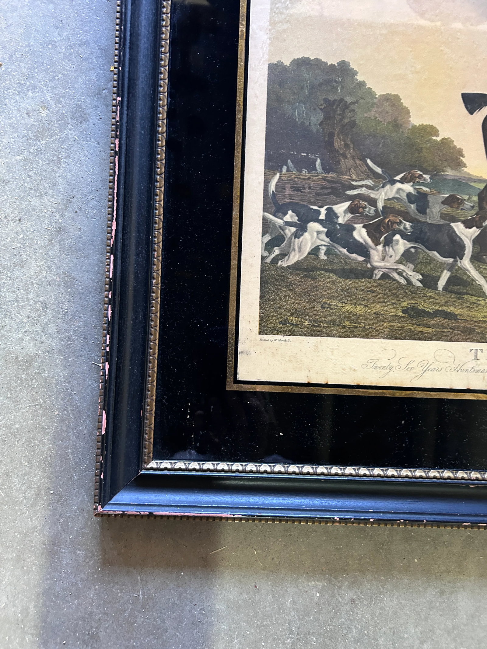 1940s Antique British School Horse Huntsman Portrait "Thomas Oldaker" Lithograph Framed - 8