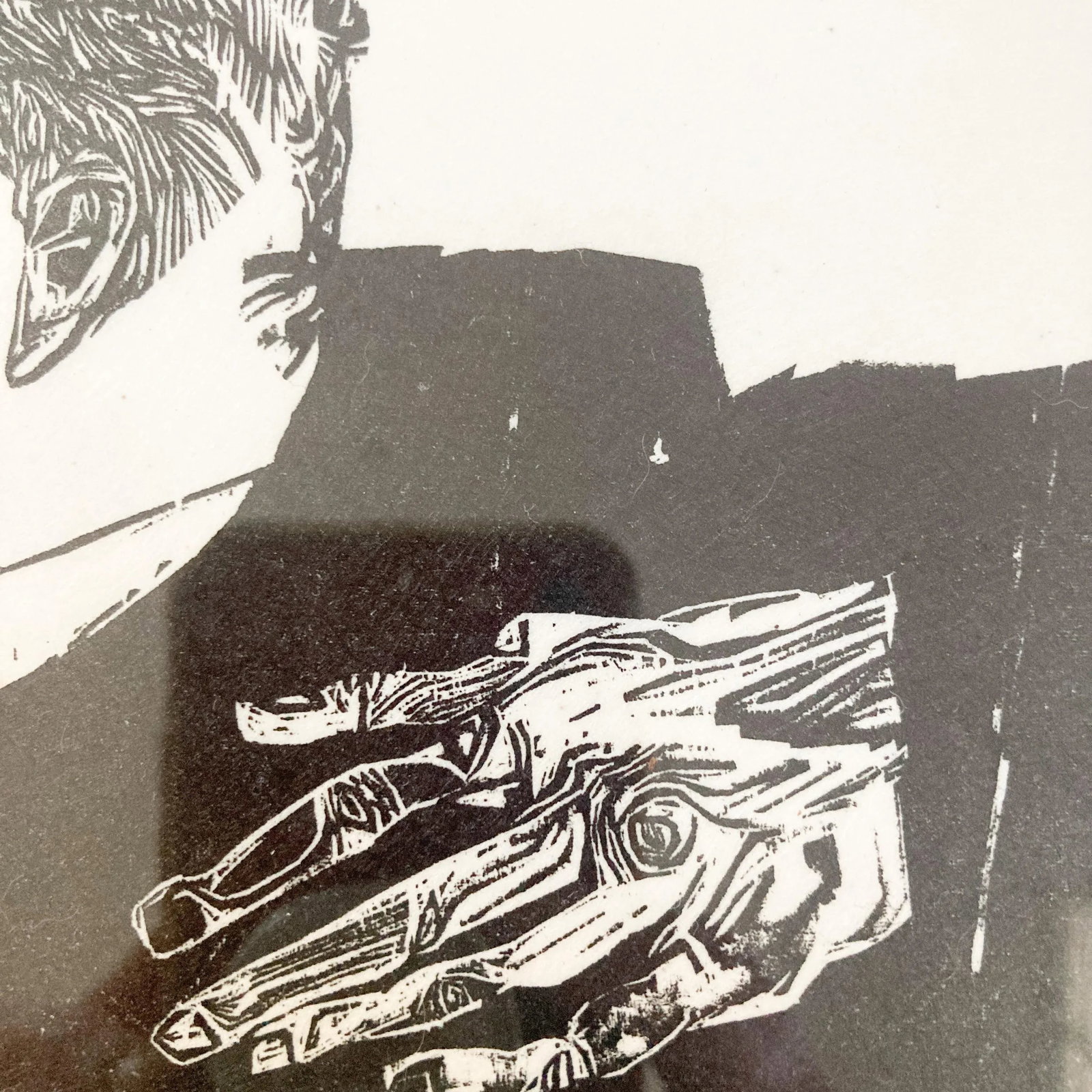 Jacob Landau Woodcut Titled 'T R' (Theodore Roosevelt) 1959 Signed and Numbered 42/50 - 4