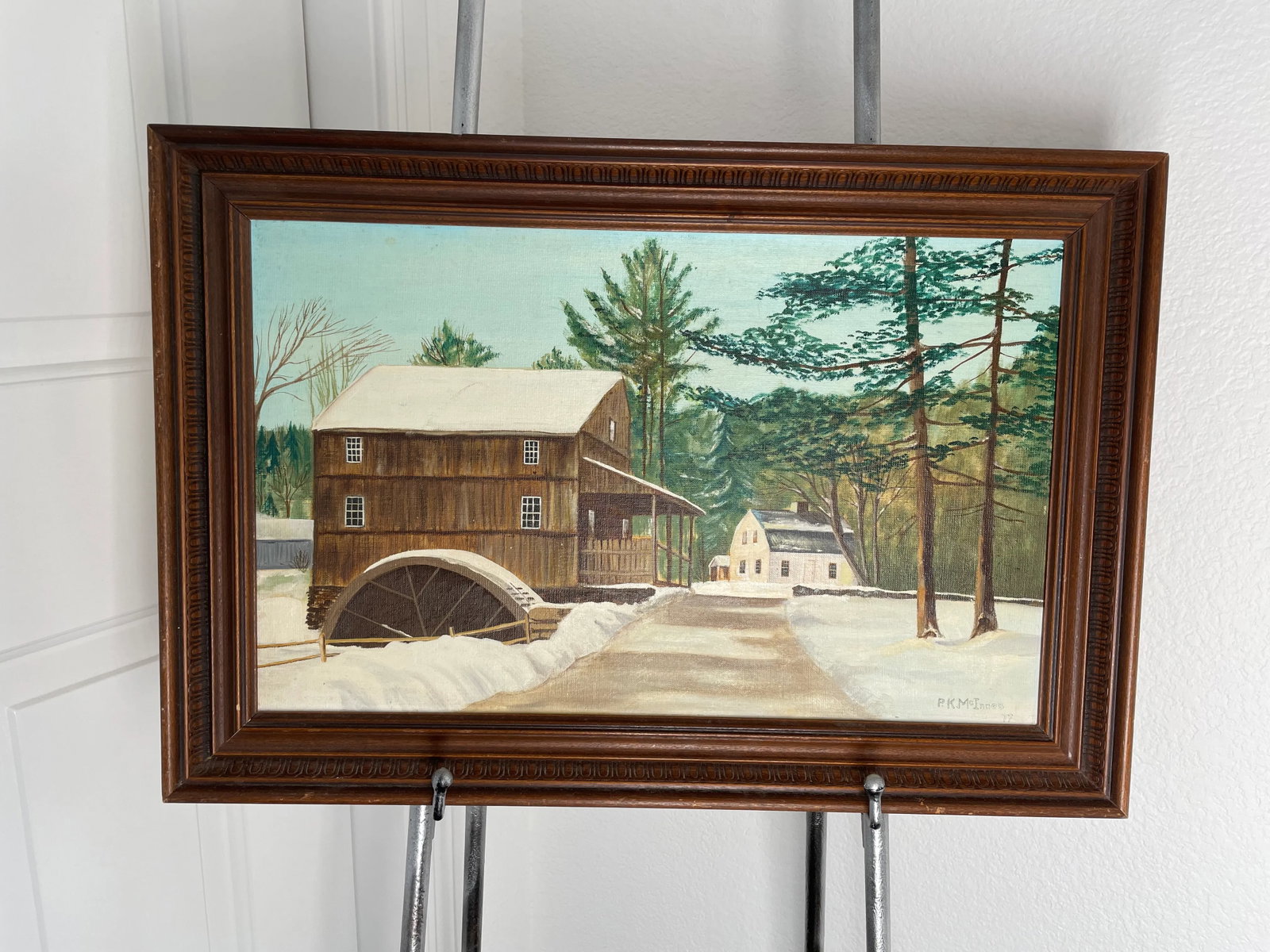 1977 Original Winter Landscape Painting "Old Sturbridge Village" - 2