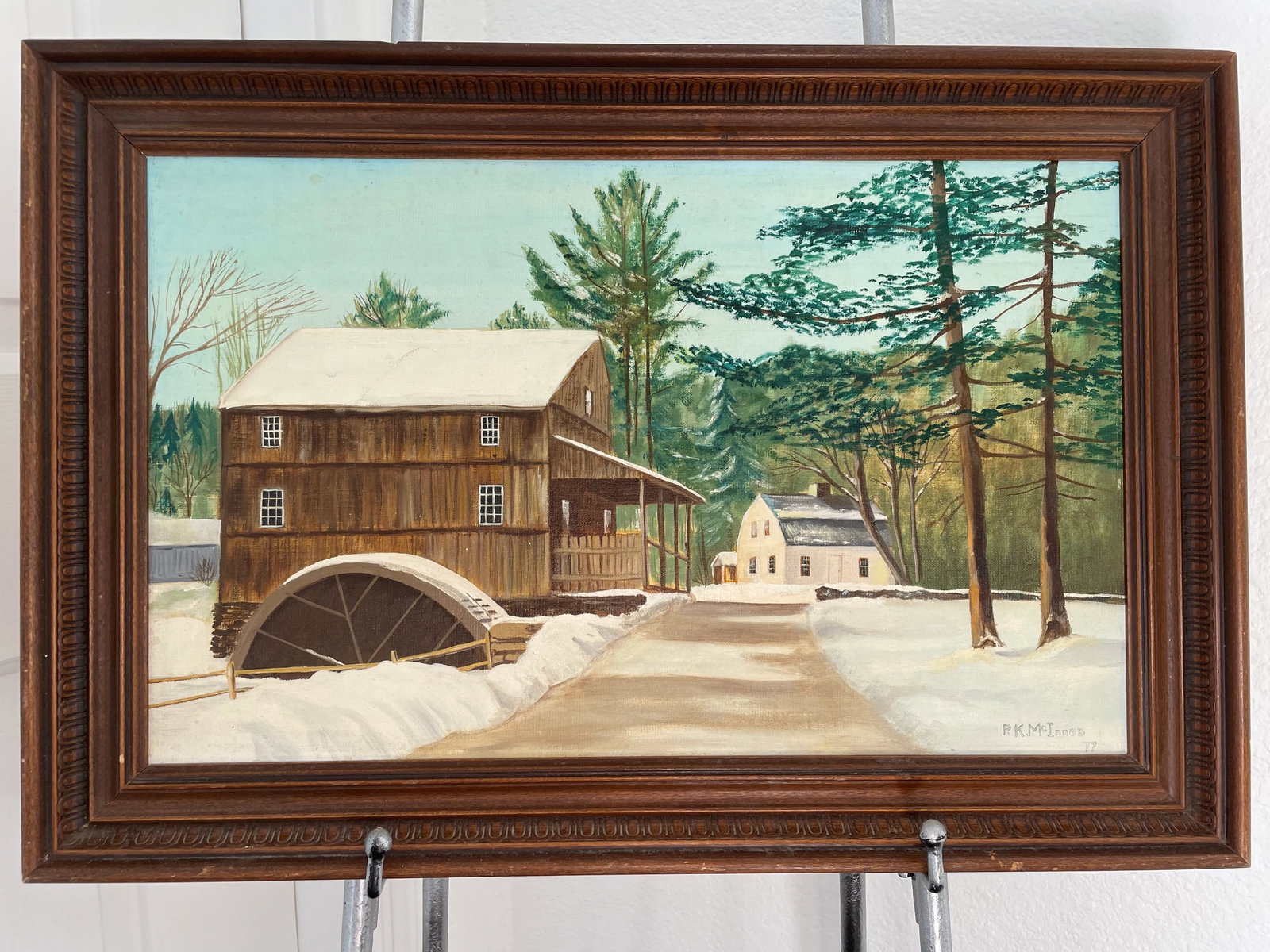 1977 Original Winter Landscape Painting "Old Sturbridge Village" - 3