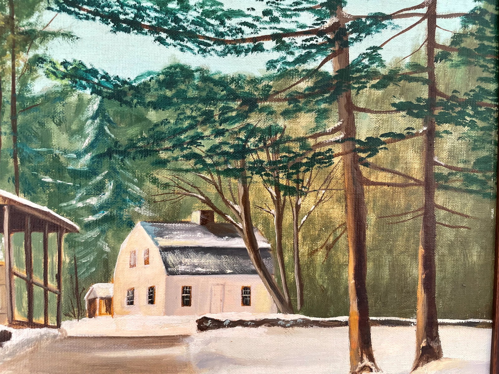 1977 Original Winter Landscape Painting "Old Sturbridge Village" - 6