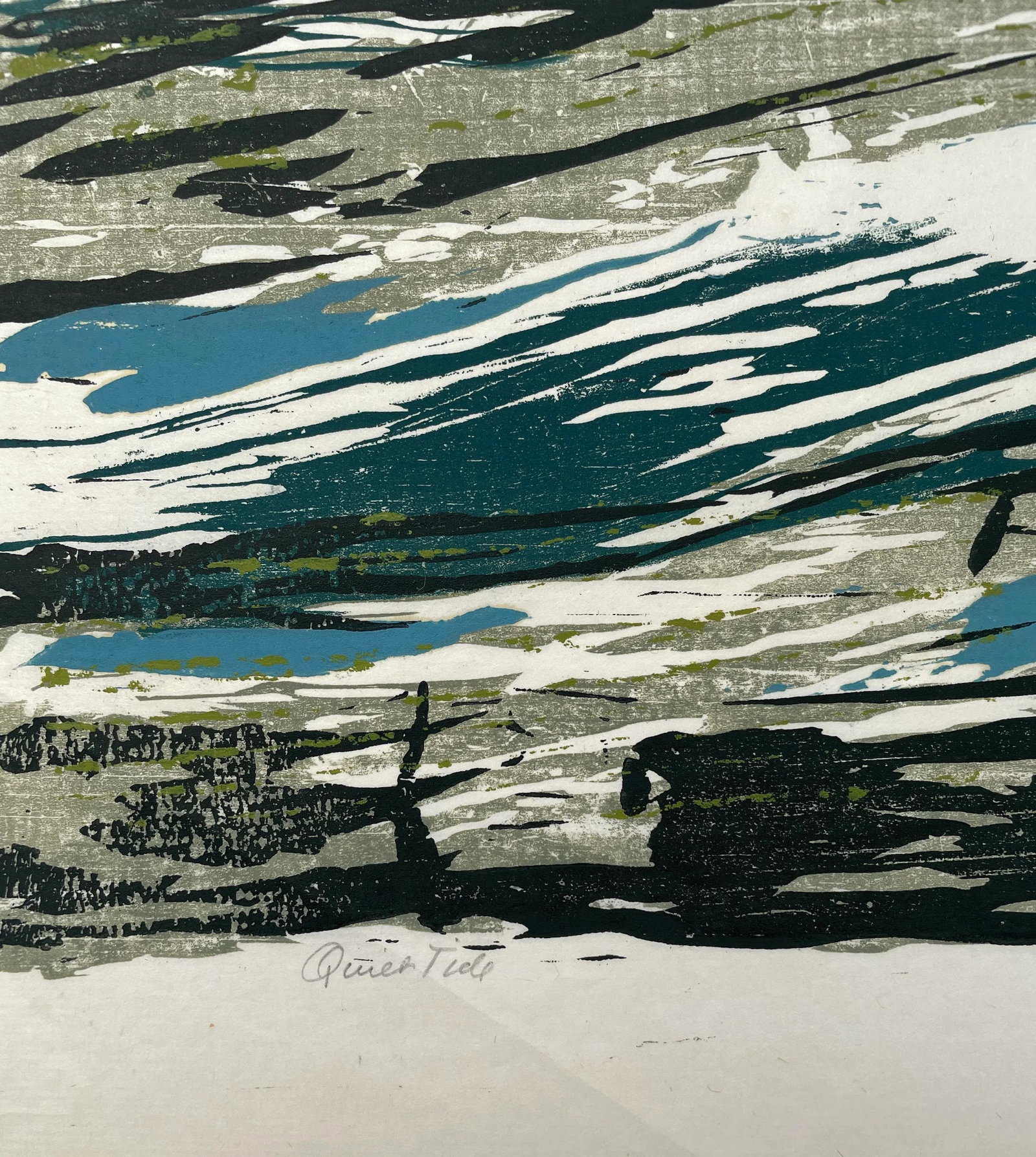 1950s Luke Gwilliam Queen Tide Woodblock - 4