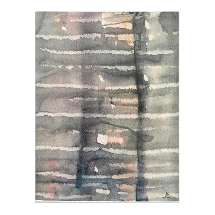 Contemporary Original Abstract Watercolor Painting on Paper by Stephanie Cate, Framed - 2