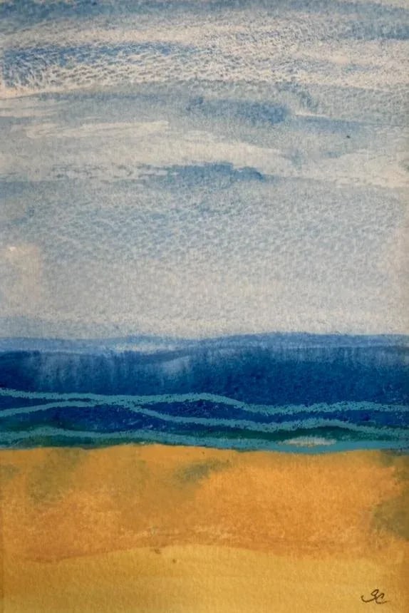 Contemporary Original Ocean Watercolor Painting on Paper by Stephanie Cate - 2