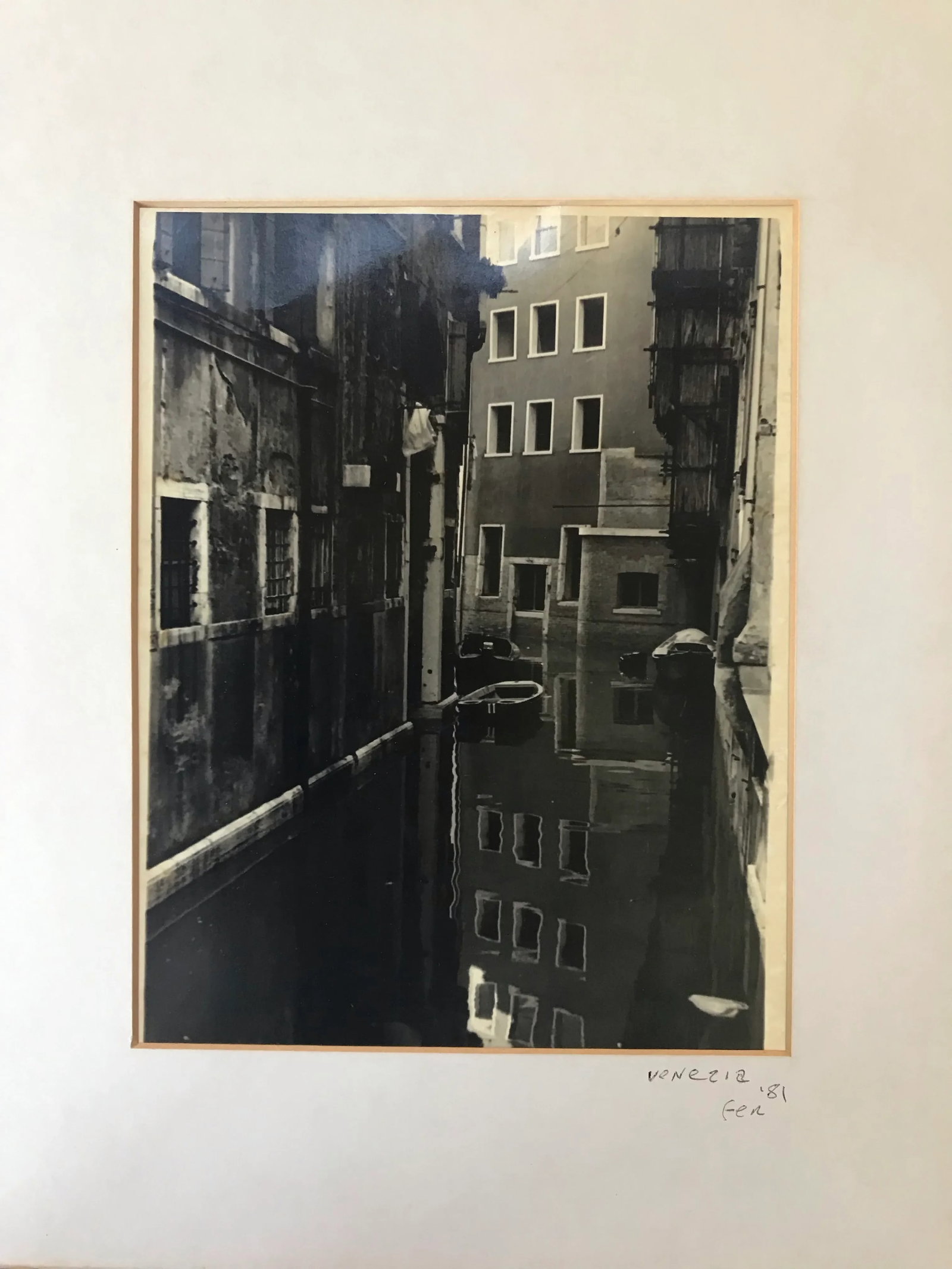 Vintage 1981 Photograph of Venice, Italy ~ Framed & Signed - 2