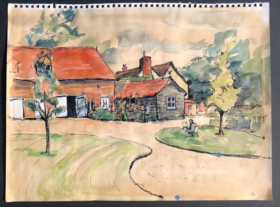 Josie Capstick English Village Watercolor Painting - 2