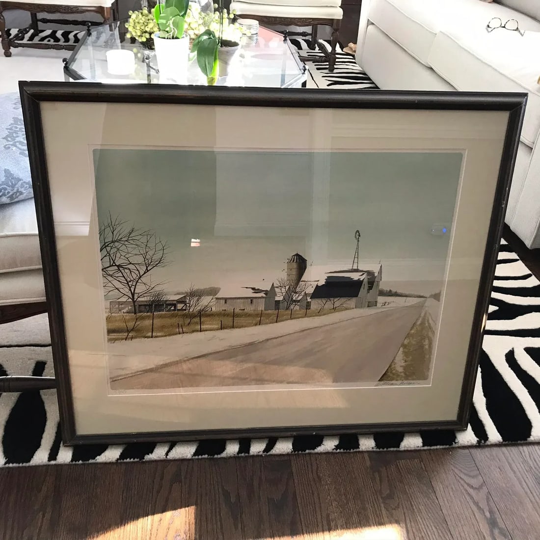1980s A Winter Barn Scene by William Nelson - 9