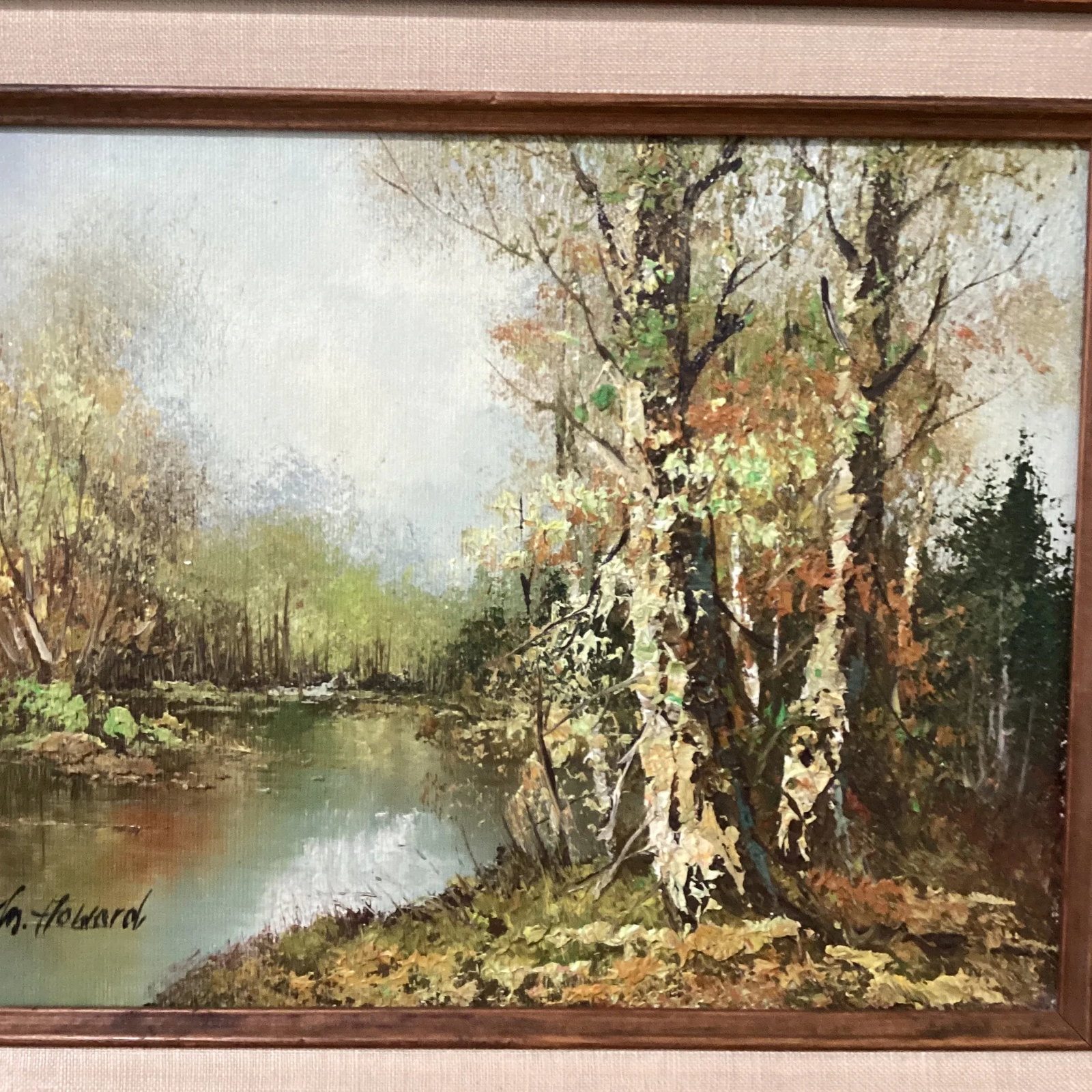 Mid 20th Century Mid Century Stunning Landscape Painting on Canvas B Framed and Signed by M. Howard - 3