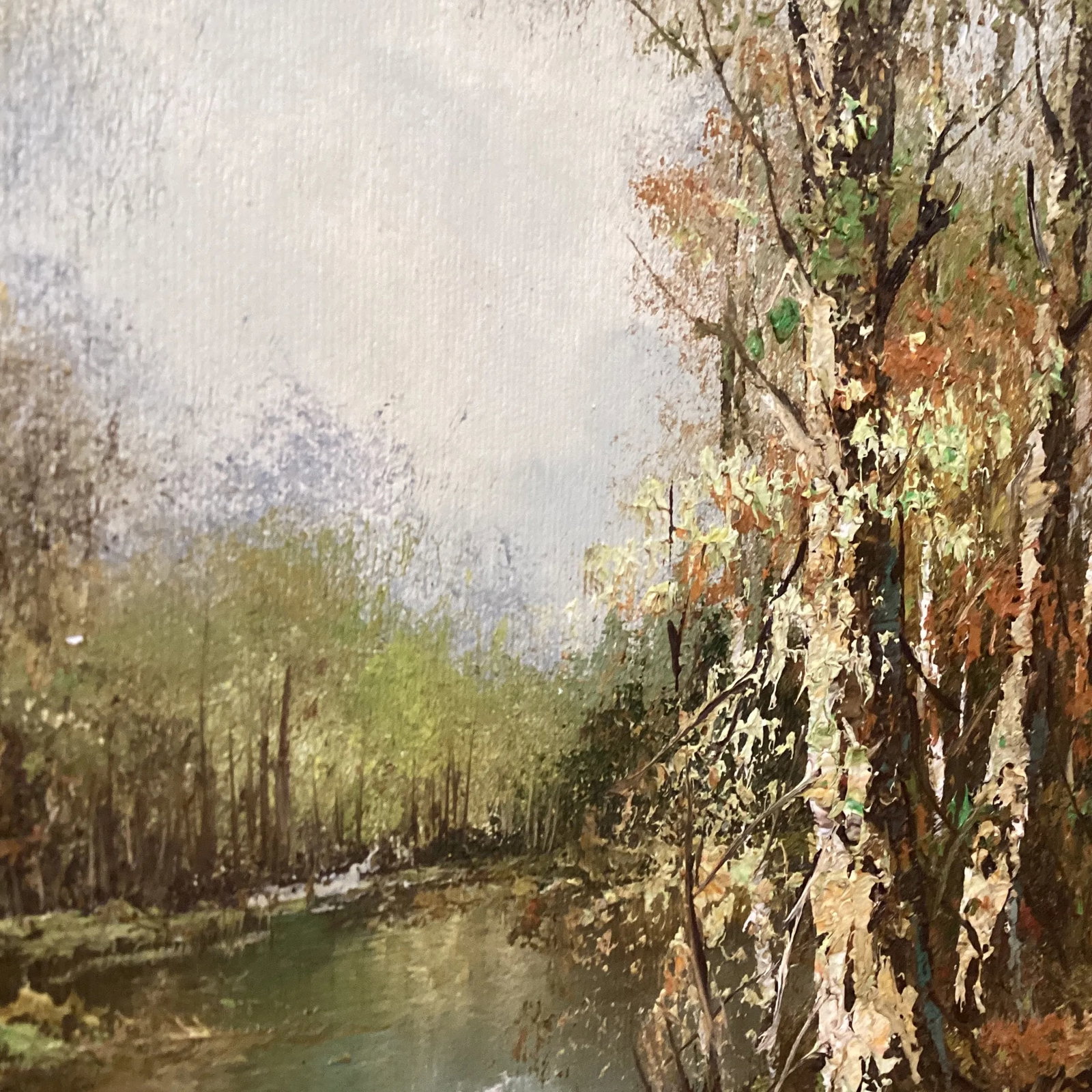 Mid 20th Century Mid Century Stunning Landscape Painting on Canvas B Framed and Signed by M. Howard - 8