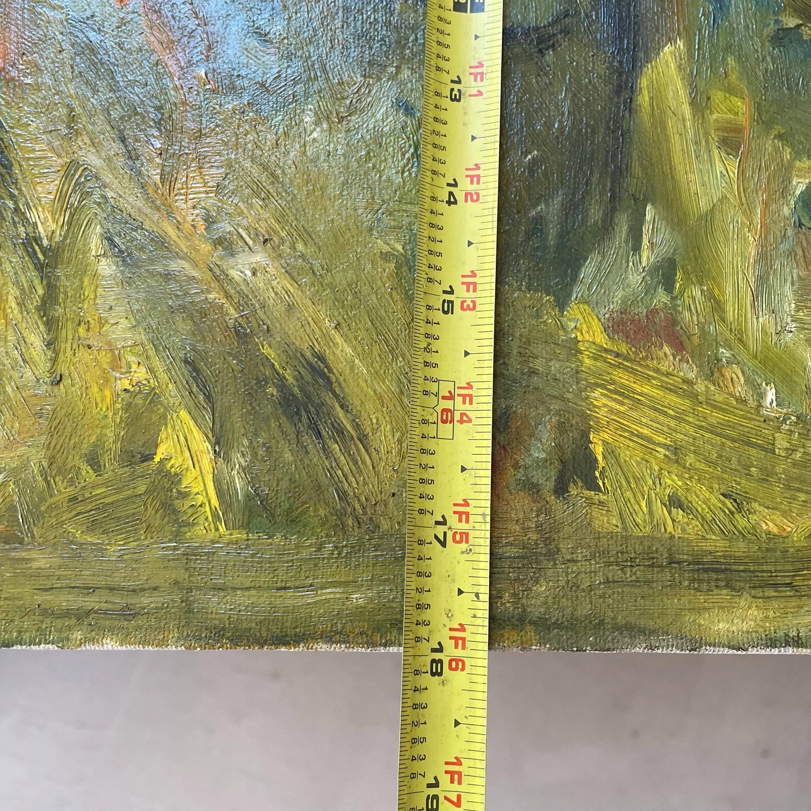 Vintage 1978 Landscape & Tree Painting Signed by Carlos Jimenez Art on Canvas - 7