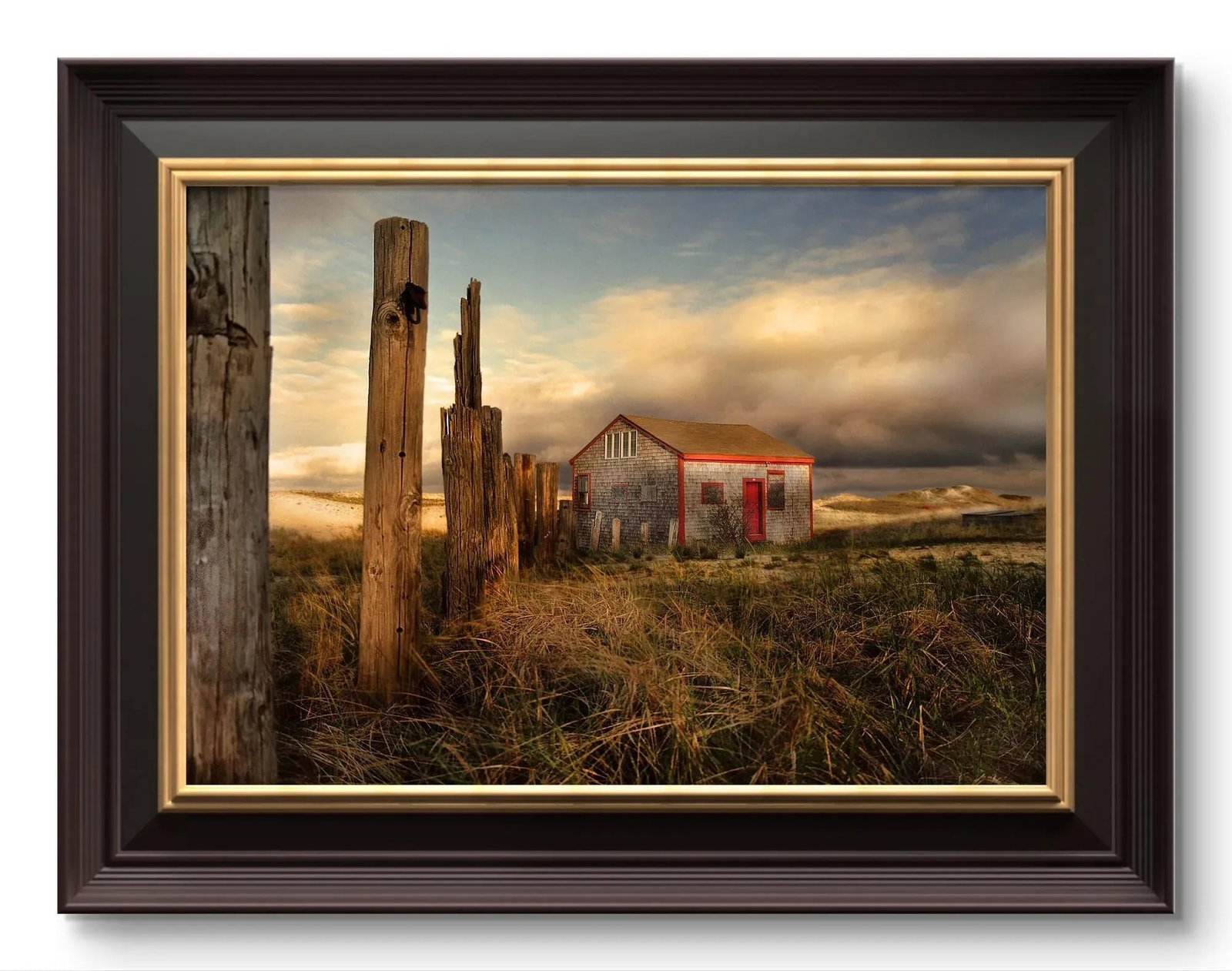 24" Signed Limited Edition Photographic Print by Glenn Daidone. Cape Cod. "Red Door Shack Ii" - 2