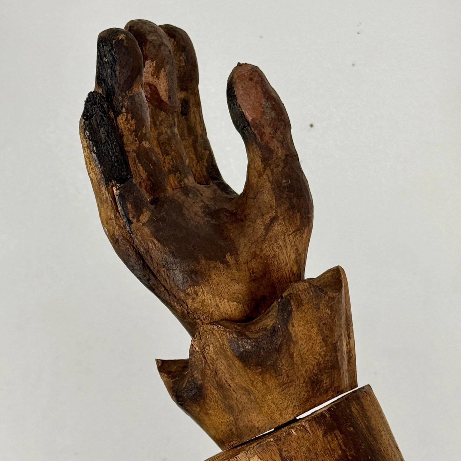 Rare & Unique 18th Century Hand Carved Wooden Sculpture of a Minstrel - 5