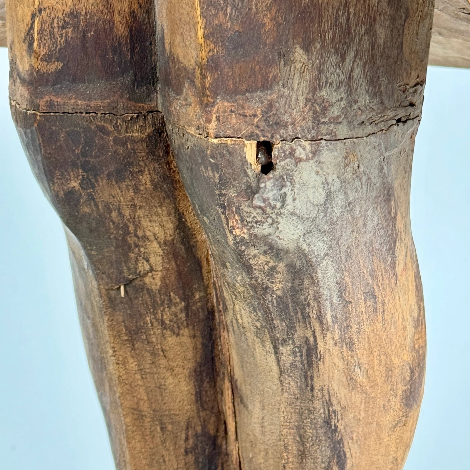 Rare & Unique 18th Century Hand Carved Wooden Sculpture of a Minstrel - 8