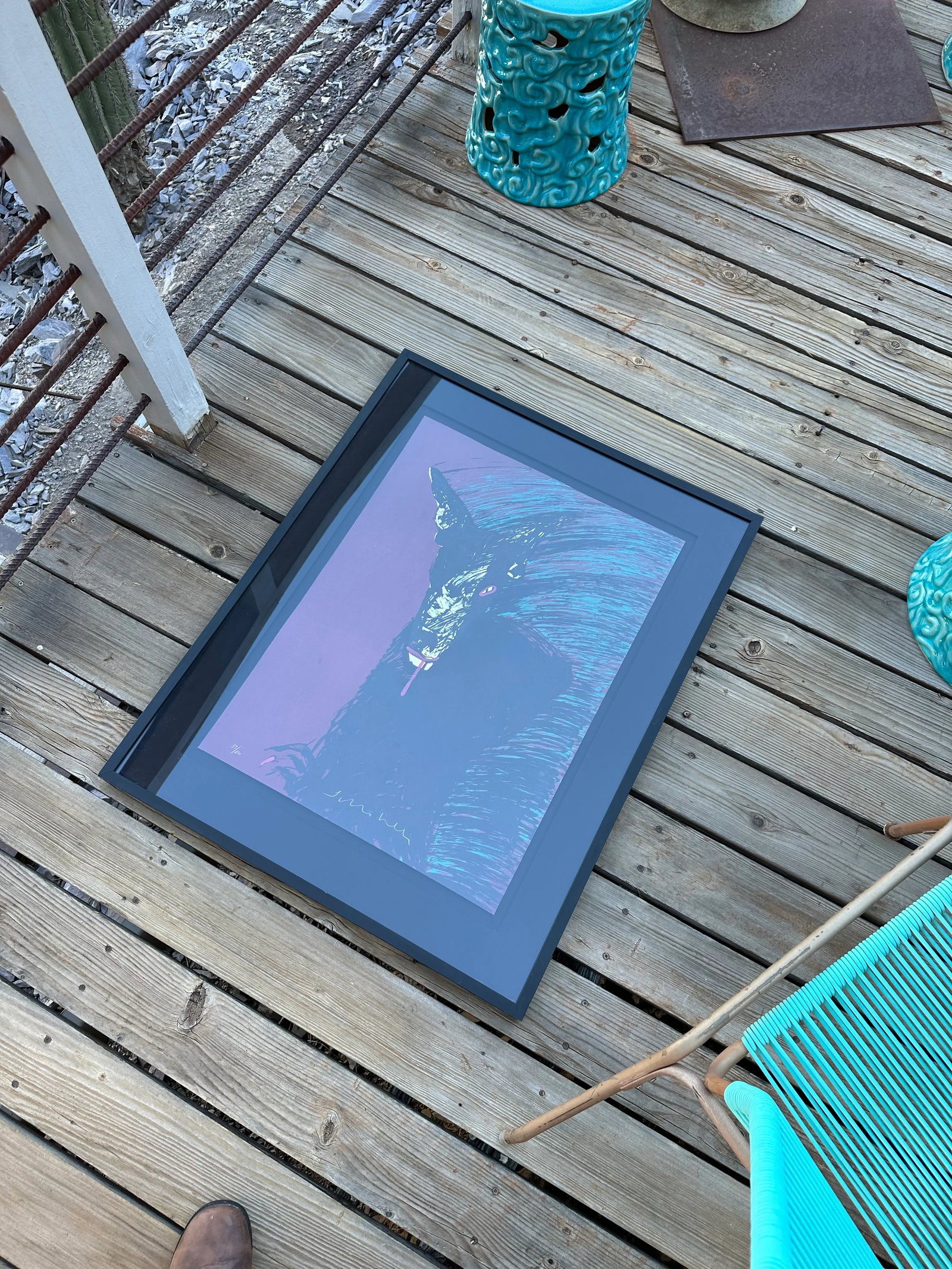 Late 20th Century Fritz Scholder "Portrait of Werewolf" Lithograph, Framed - 2