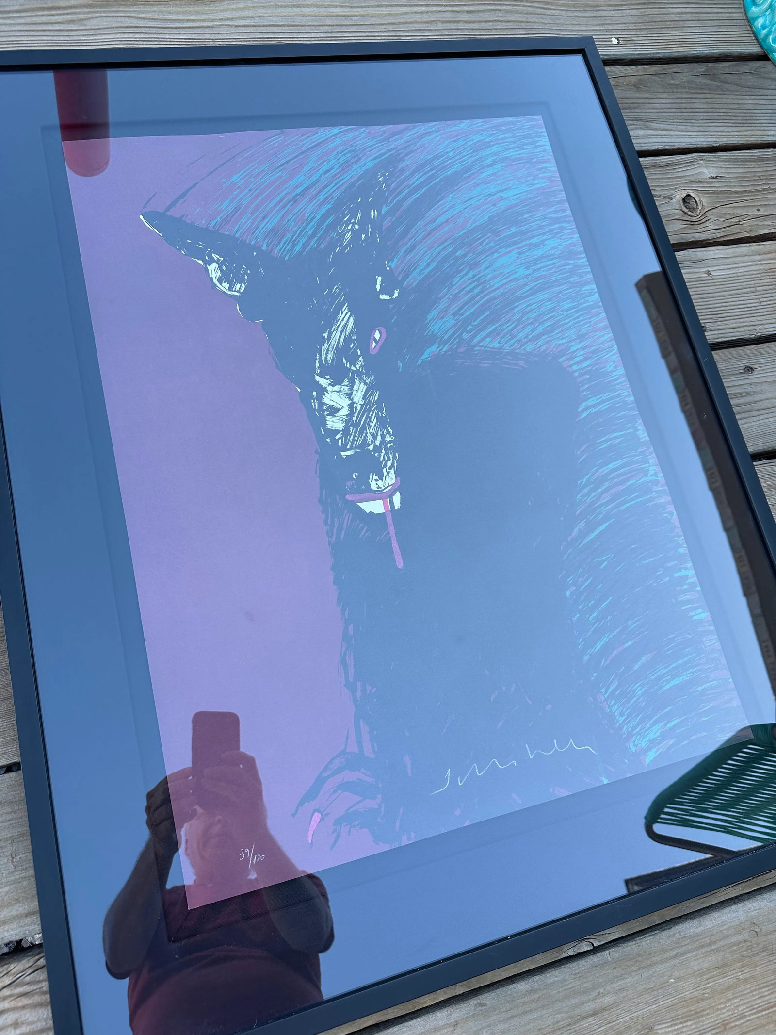 Late 20th Century Fritz Scholder "Portrait of Werewolf" Lithograph, Framed - 6