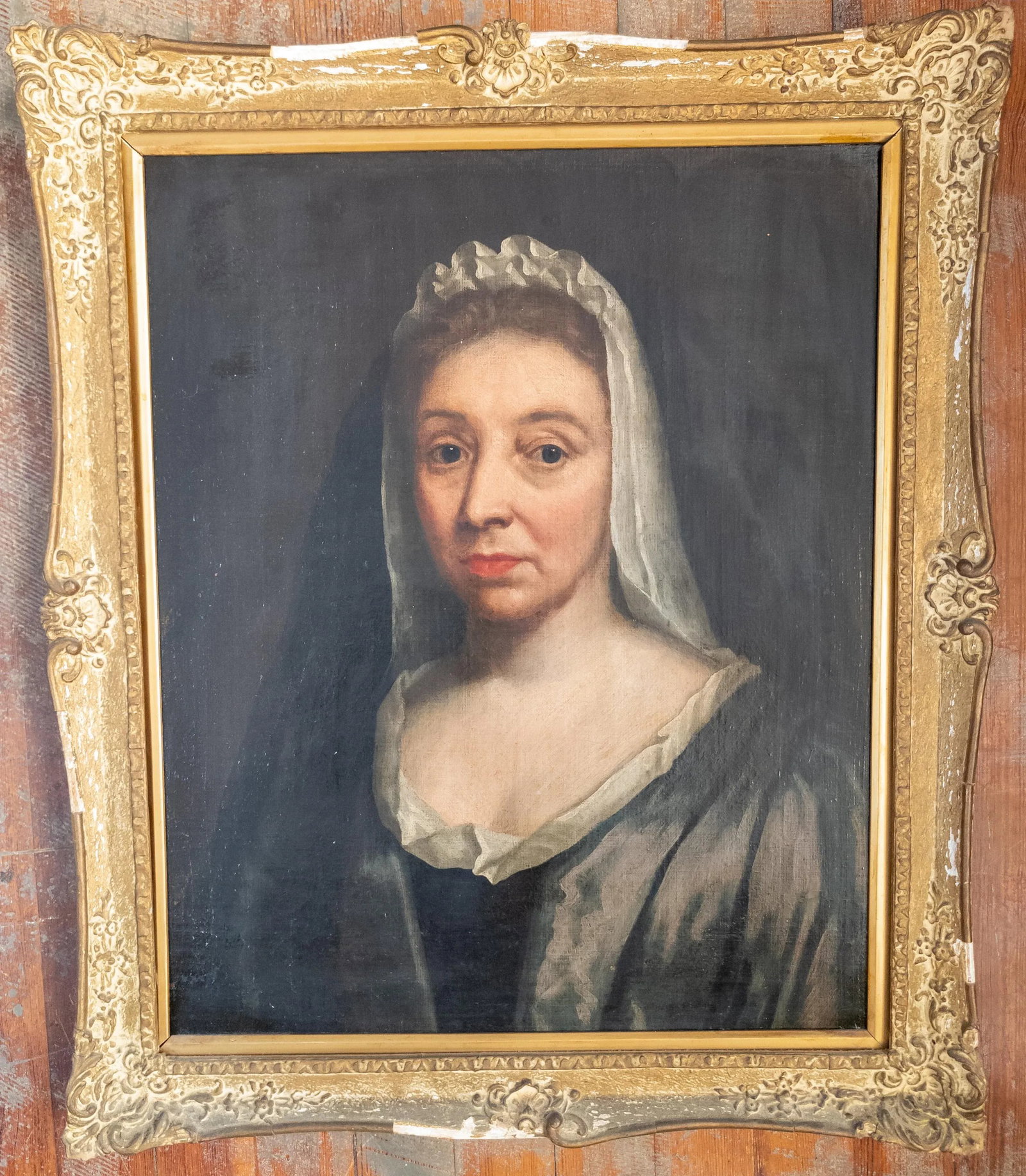 18th Century Oil on Canvas Portrait of Henrietta Louisa Fermor, Circle of William Hogarth - 2