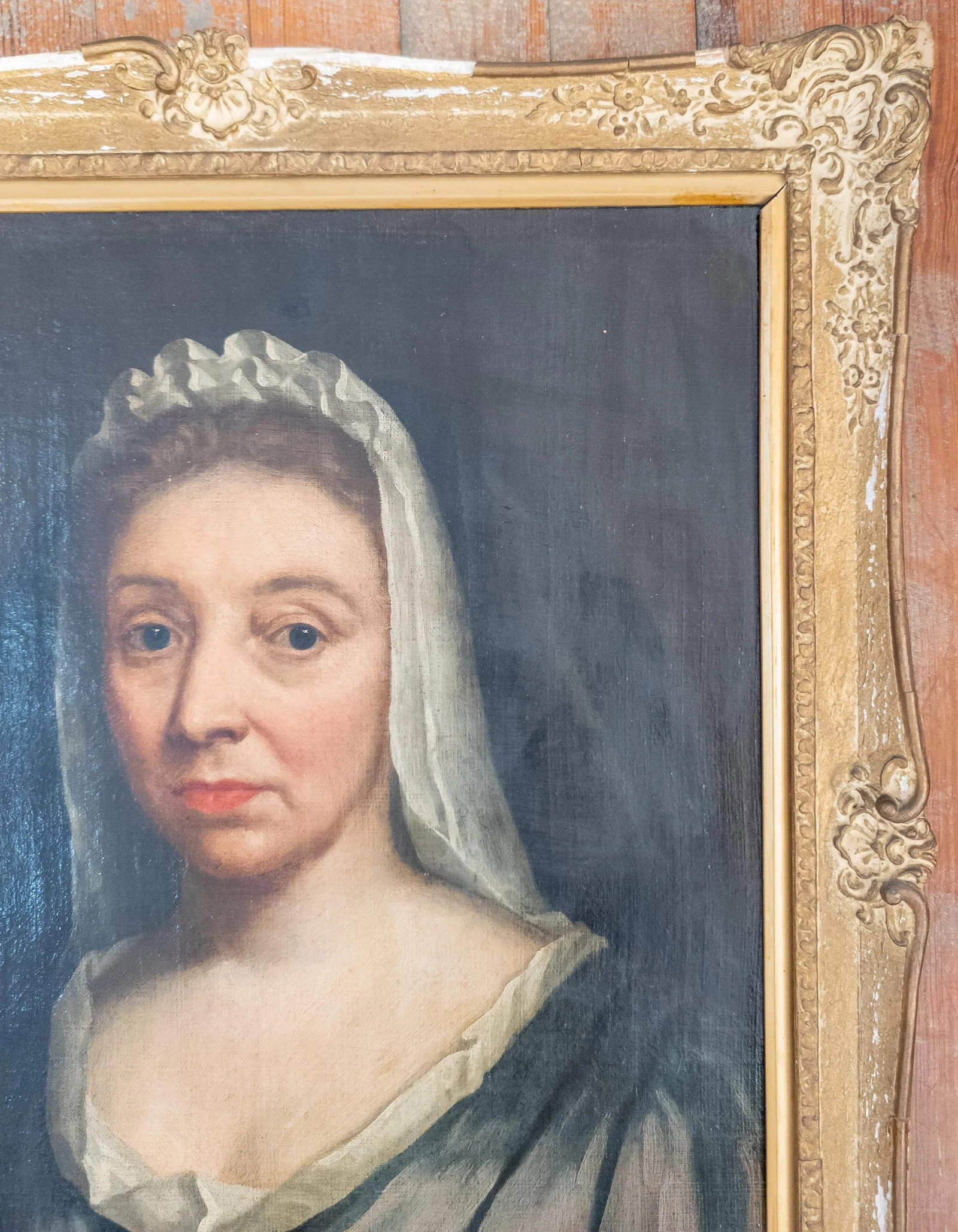 18th Century Oil on Canvas Portrait of Henrietta Louisa Fermor, Circle of William Hogarth - 4