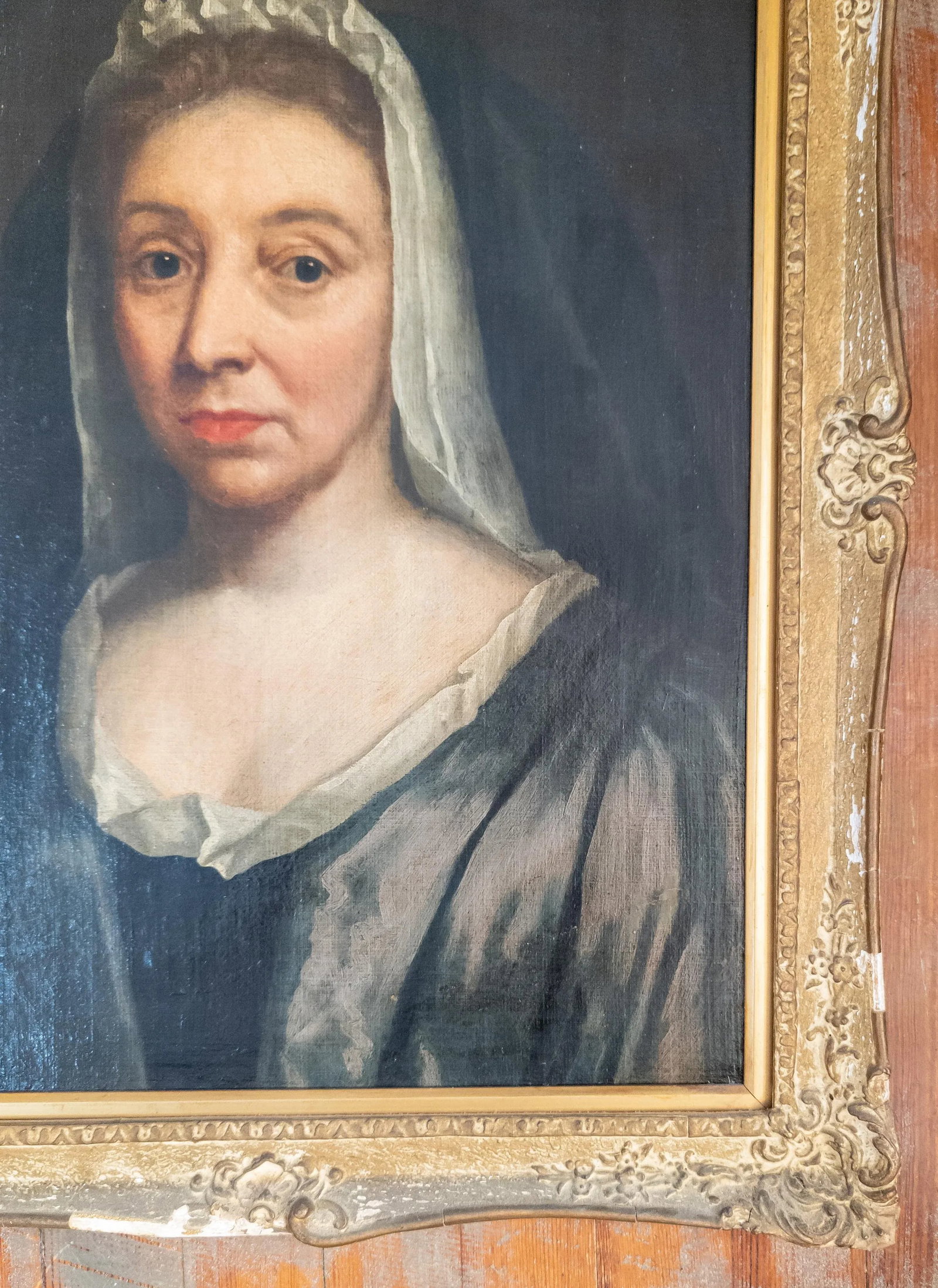 18th Century Oil on Canvas Portrait of Henrietta Louisa Fermor, Circle of William Hogarth - 5