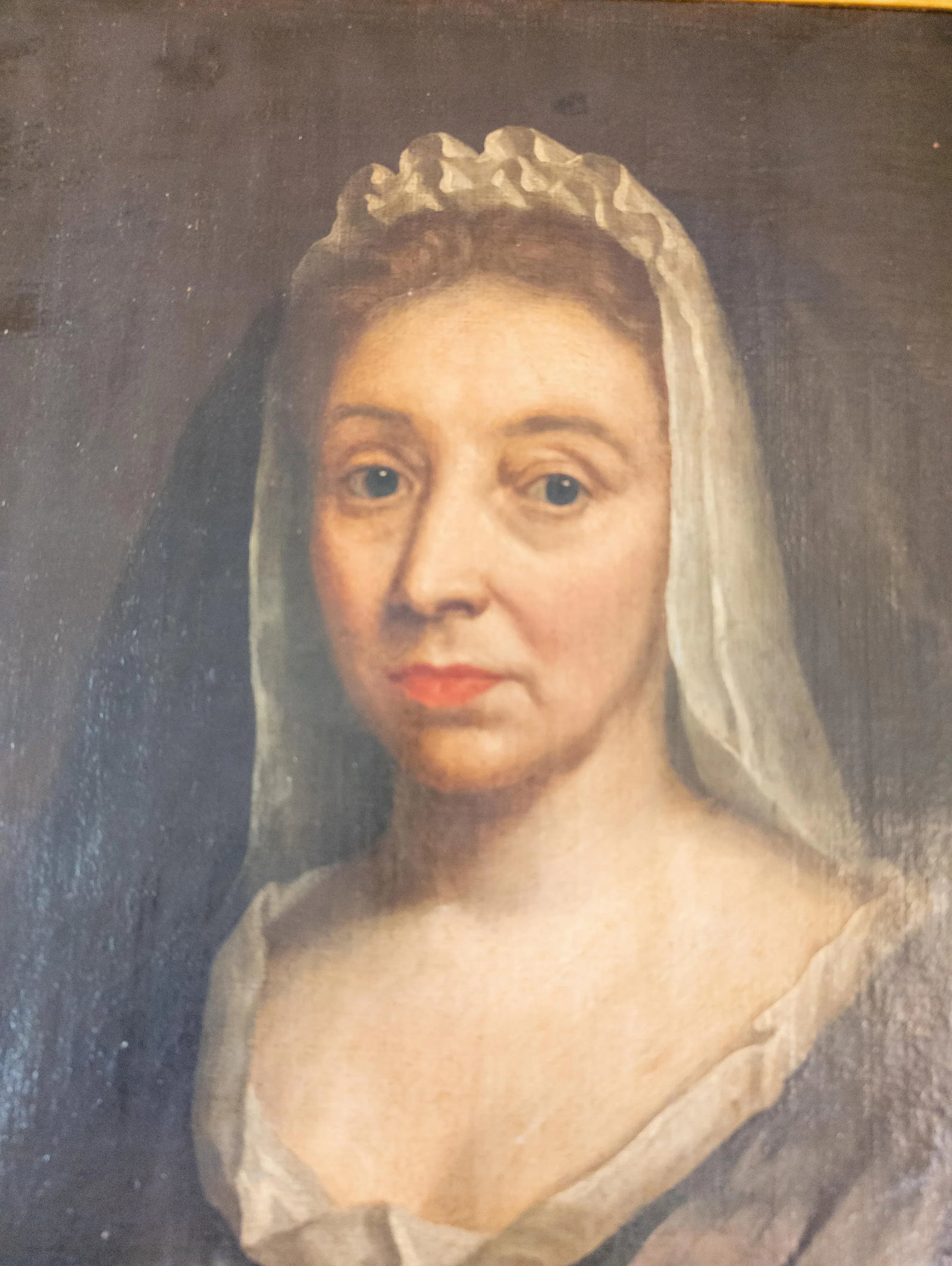 18th Century Oil on Canvas Portrait of Henrietta Louisa Fermor, Circle of William Hogarth - 7