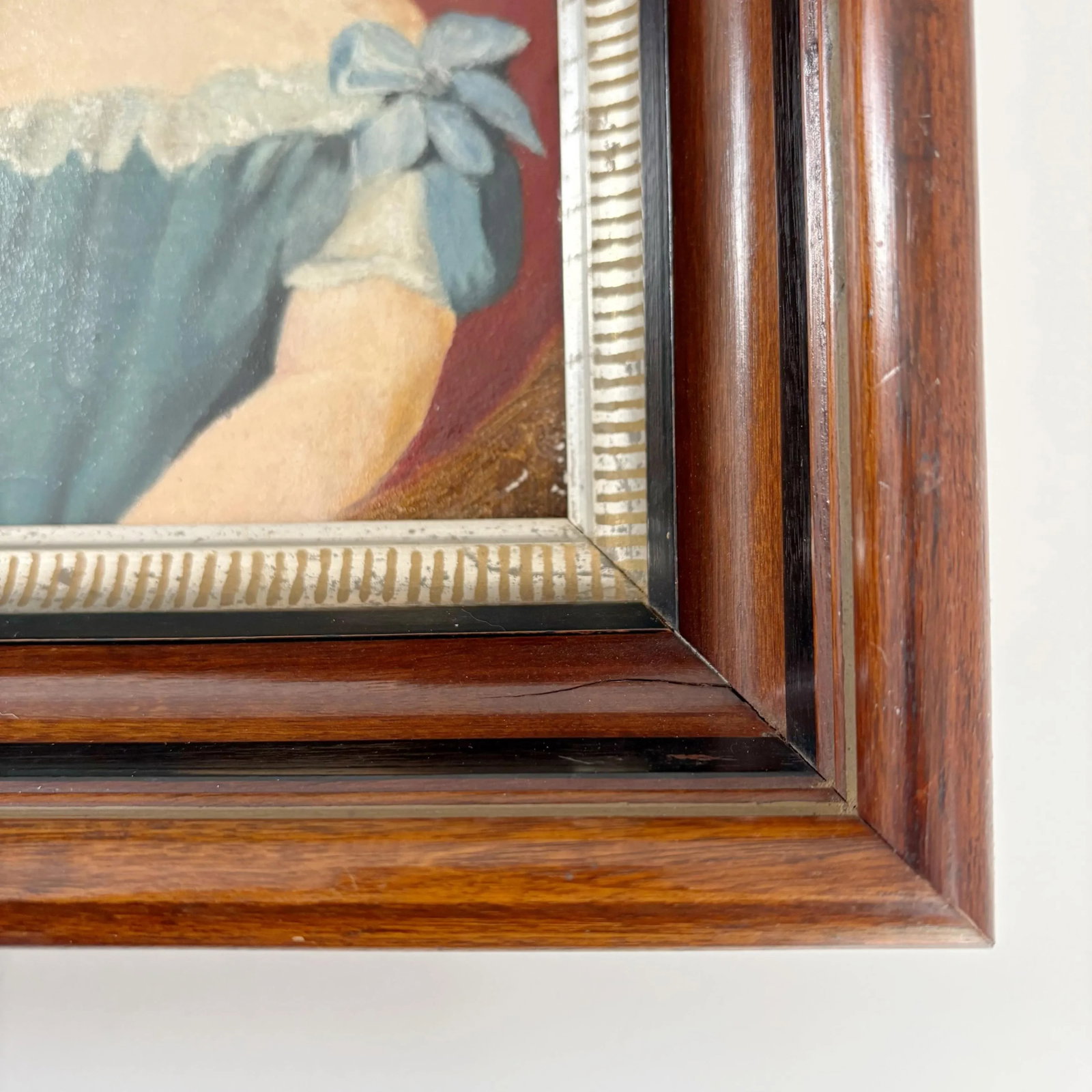 Early 20th Century Folk Art Child Portrait Oil Painting, Antique Oil Painting - 7