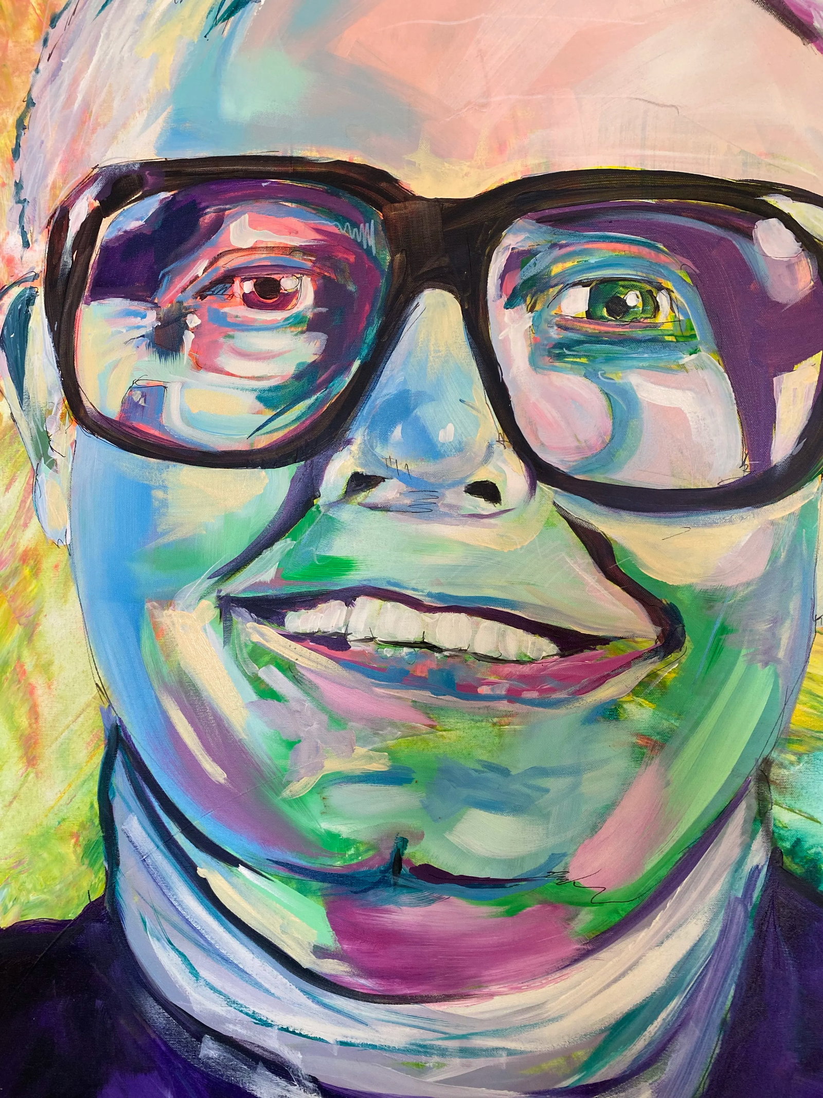 Large Statement Painting of Underground Hollywood Legend Oaky Miller Aka Chuck Harris - 2