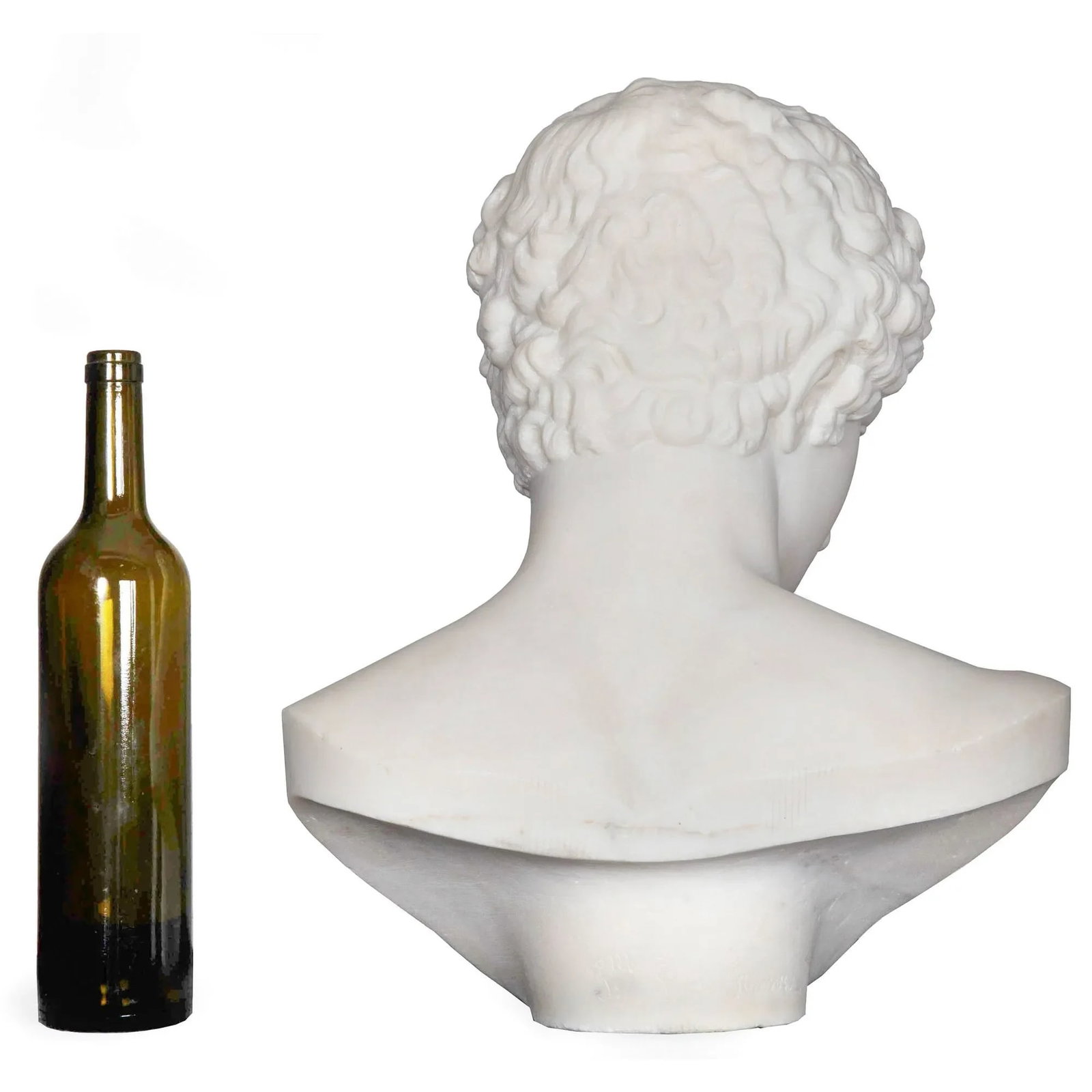 Grand Tour 19th Century Marble Bust of Antinous as Hermes by Filli Pugi - 5