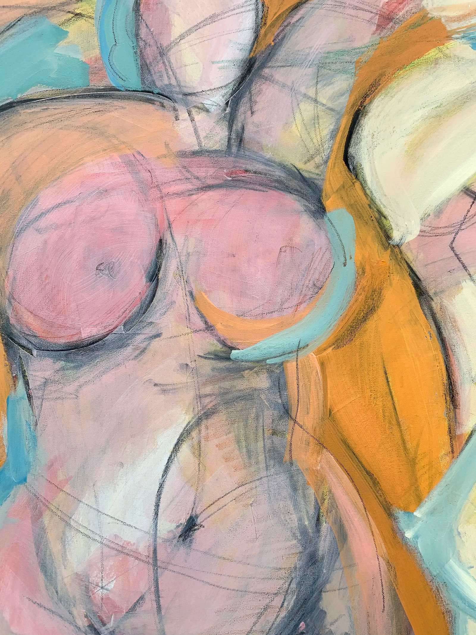 Woman Pastel Pose, 36 X 48 Painting on Canvas - 2
