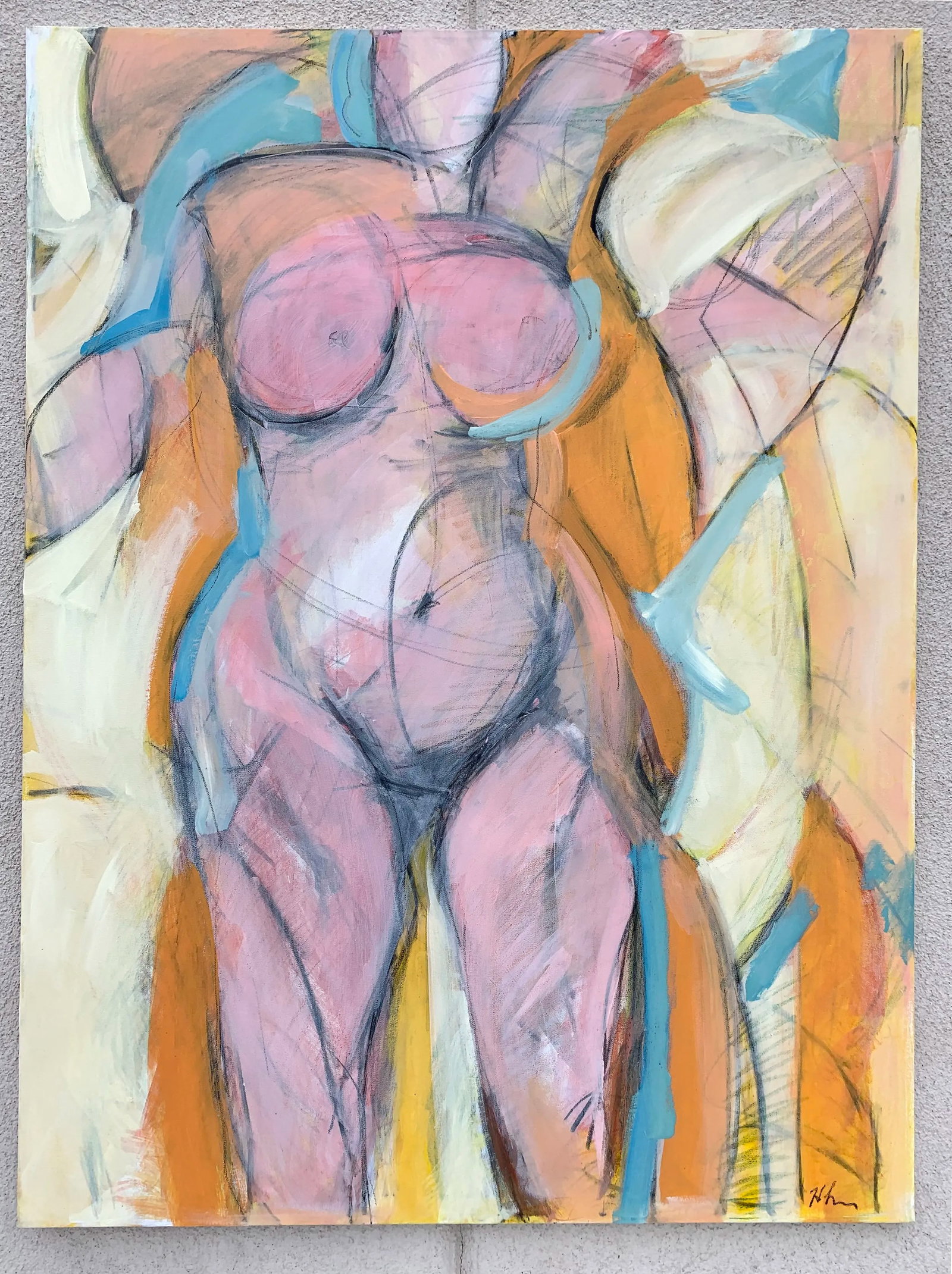 Woman Pastel Pose, 36 X 48 Painting on Canvas - 4