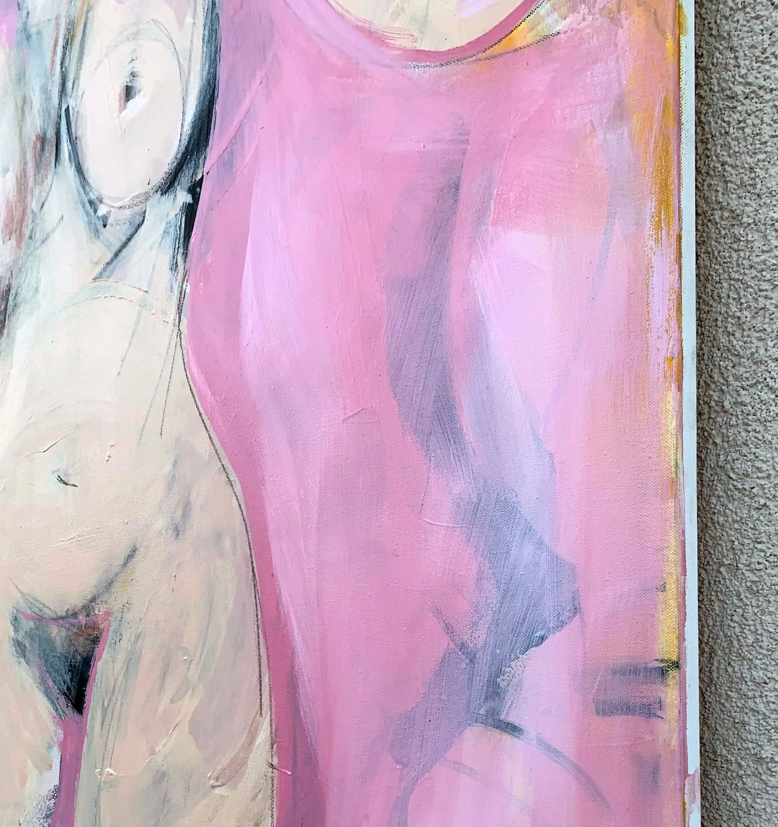 Woman in Pink 36 X 48 Inches, Painting on Canvas - 3